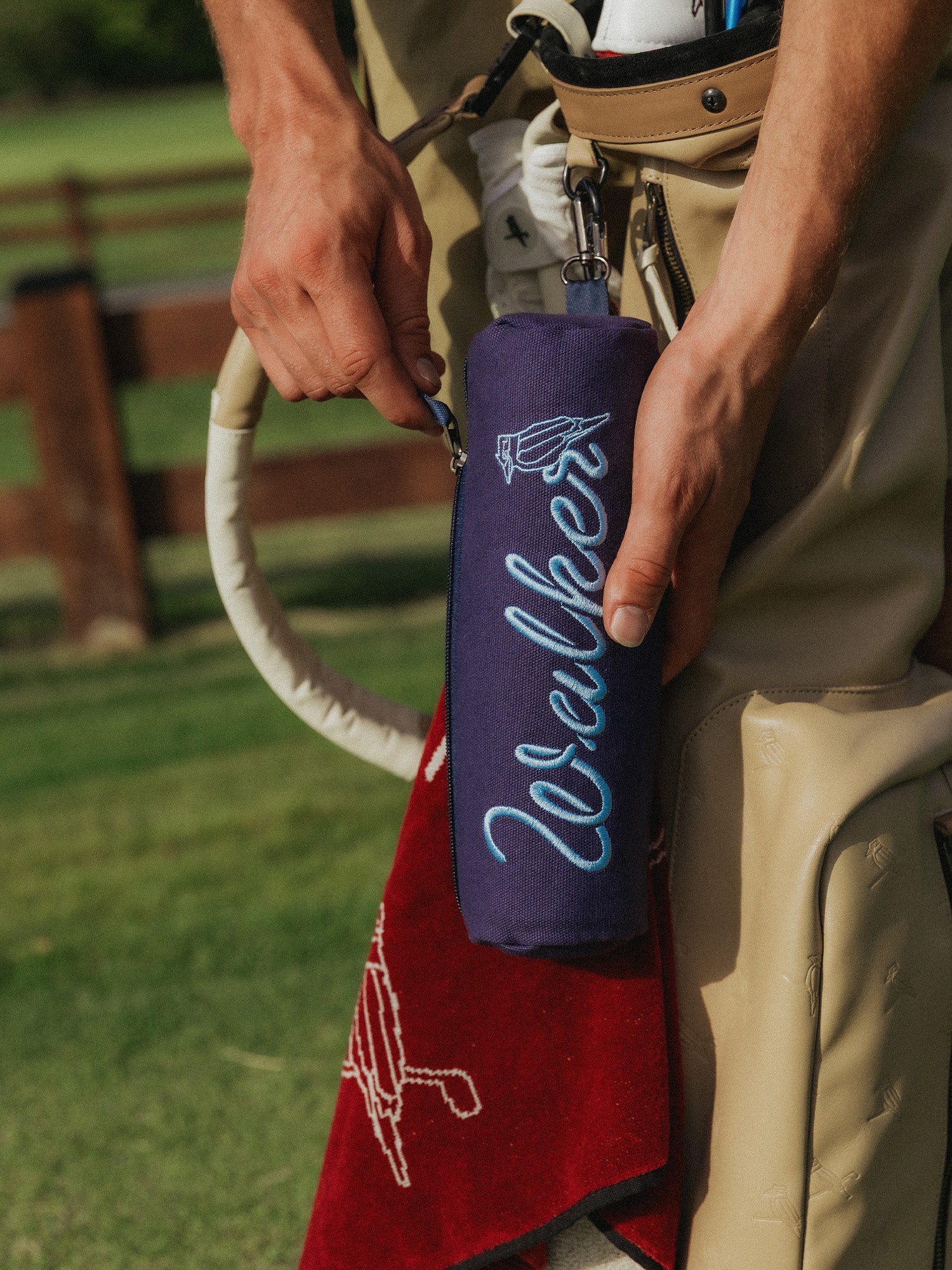 Cursive 2-can Cooler Navy