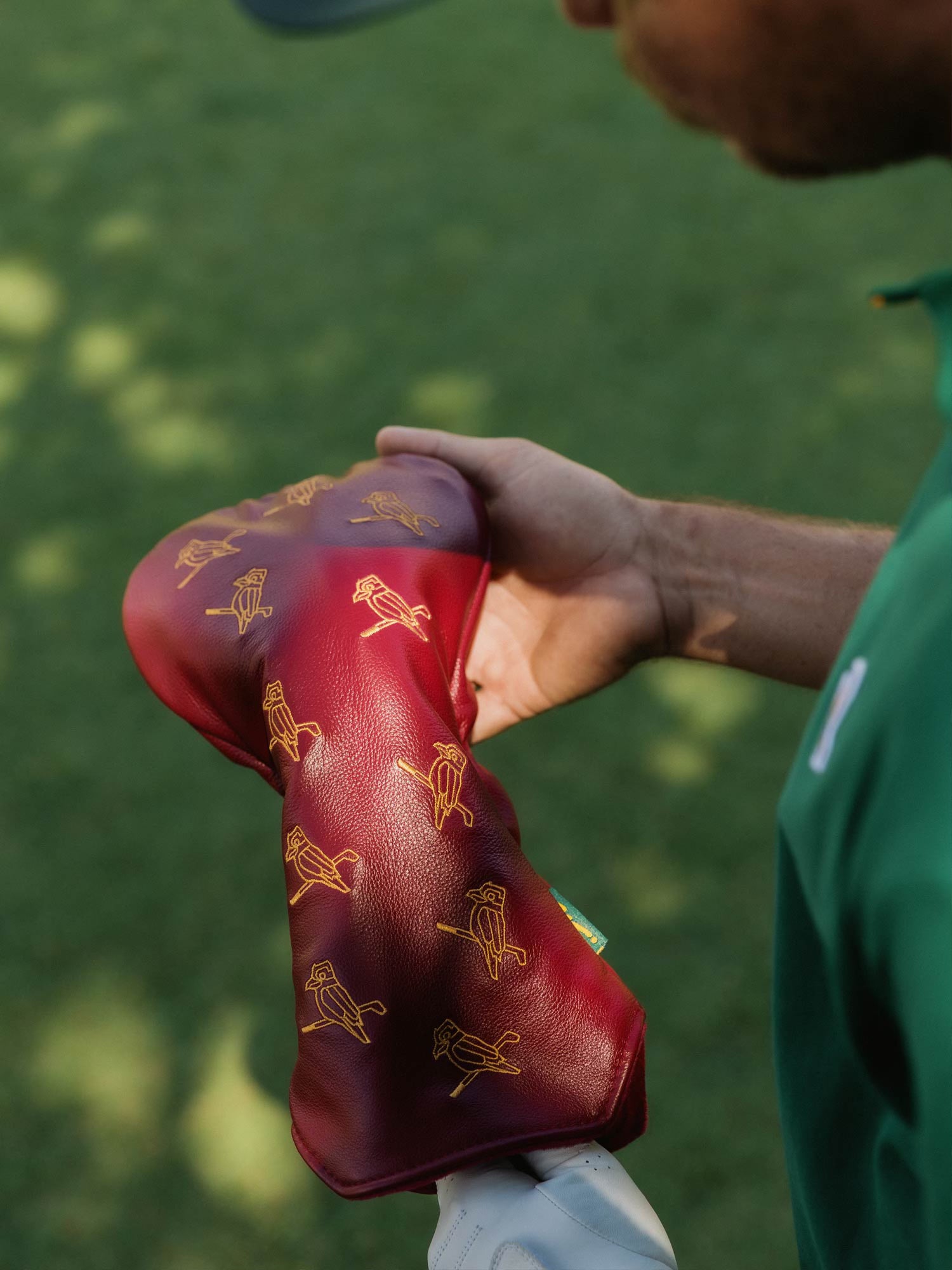 Dancing Kooka Leather Driver Cover Merlot / Gold