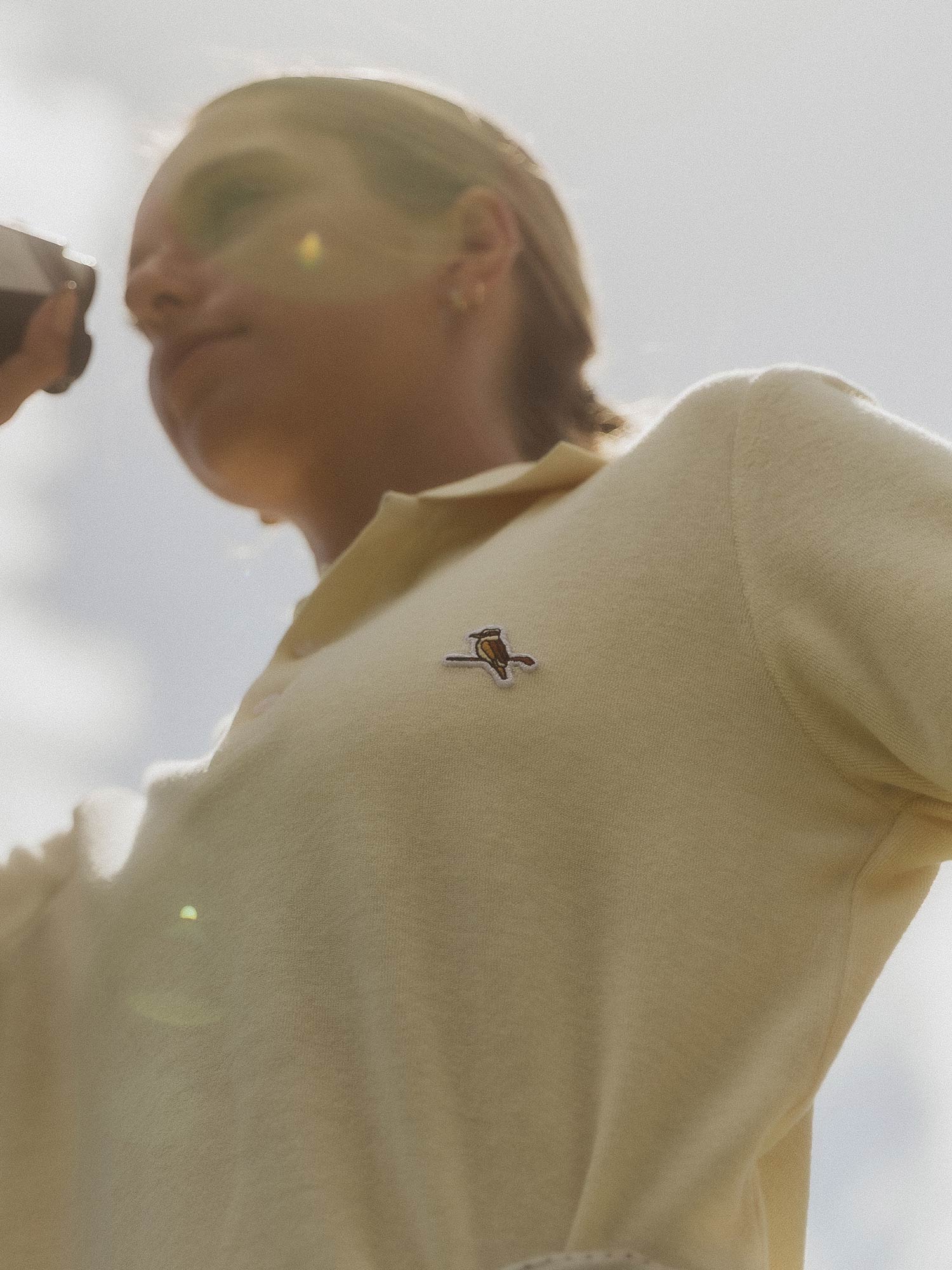 Womens Kooka Terry Polo Vintage White