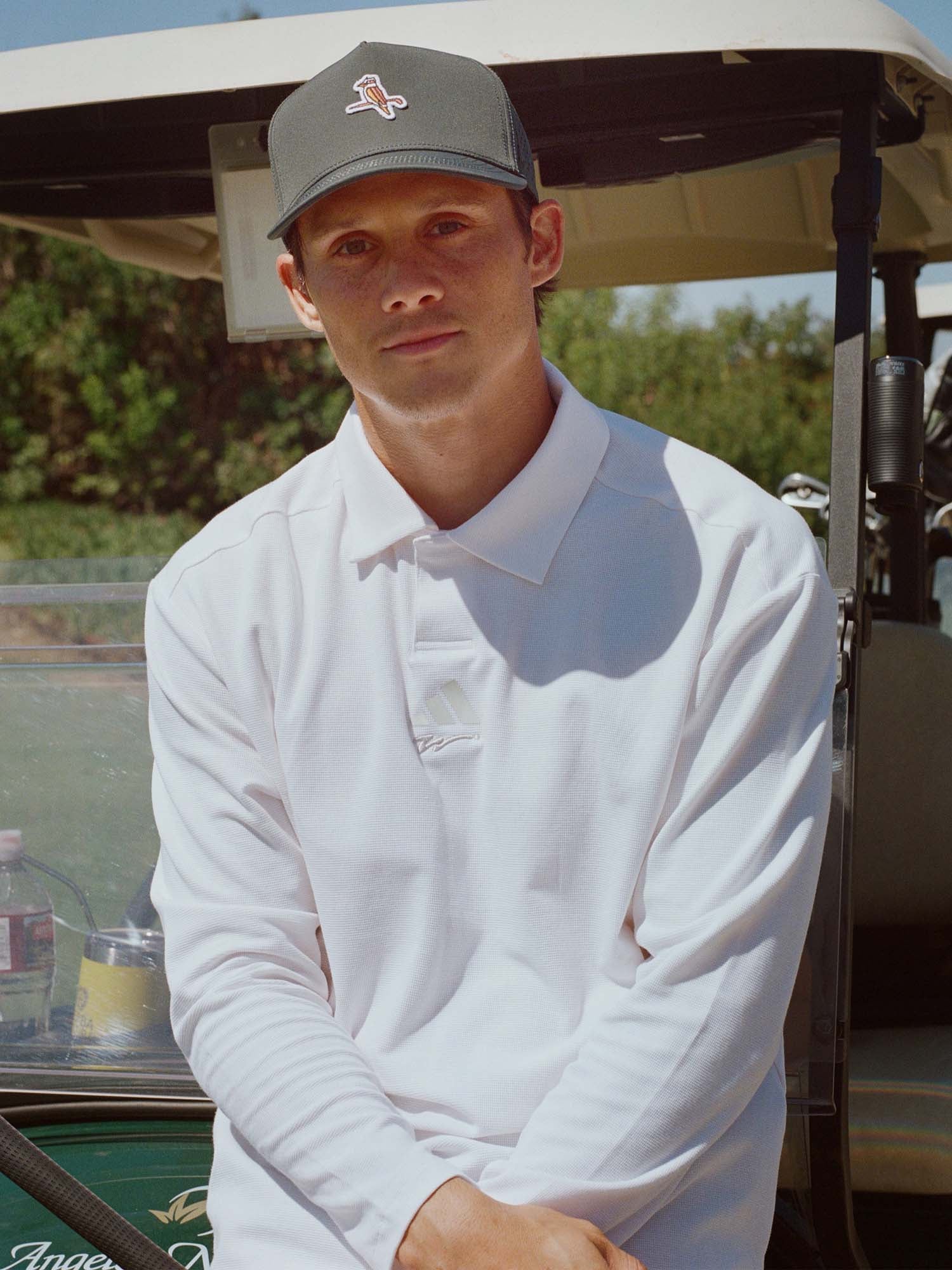 adidas x Walker Beyond Long Sleeve Loose Fit Polo Shirt White