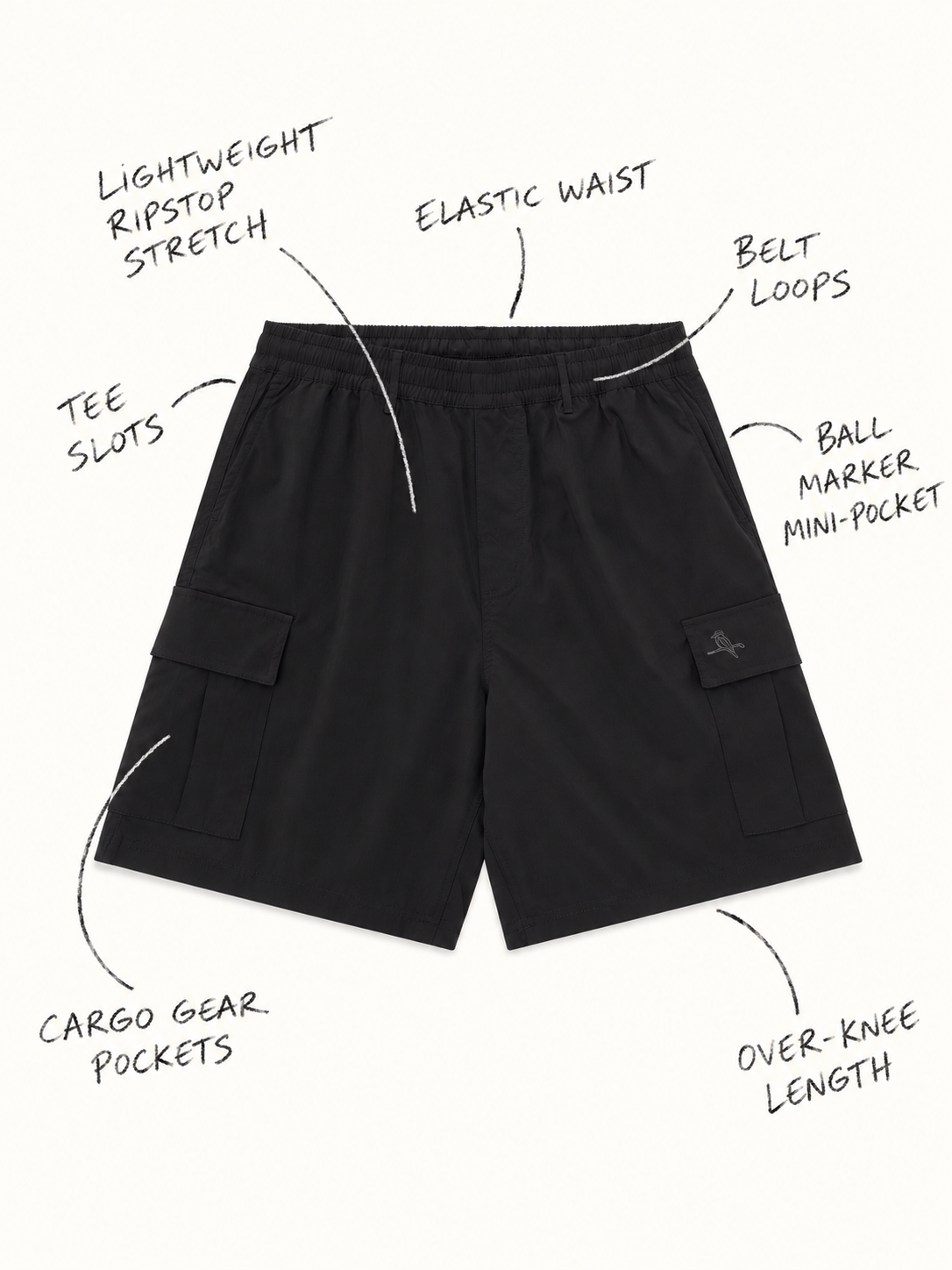 Pitch Cargo Short Black