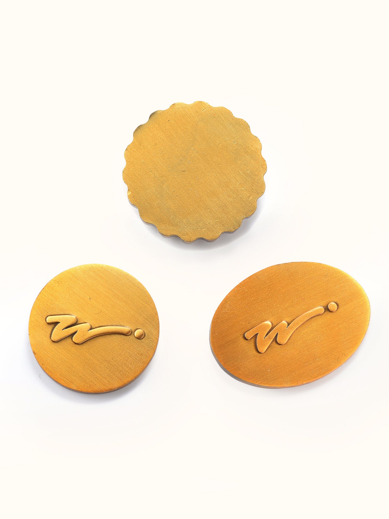 Ball Marker On Watch 3 Pack - White / Green / Brushed Gold