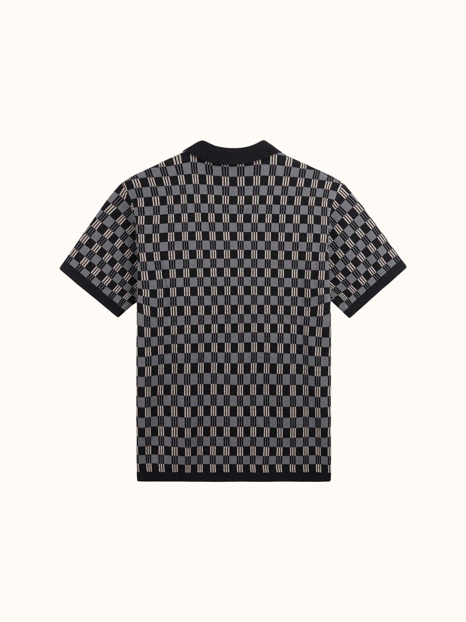 Gold Label Flint Jacquard Polo Black