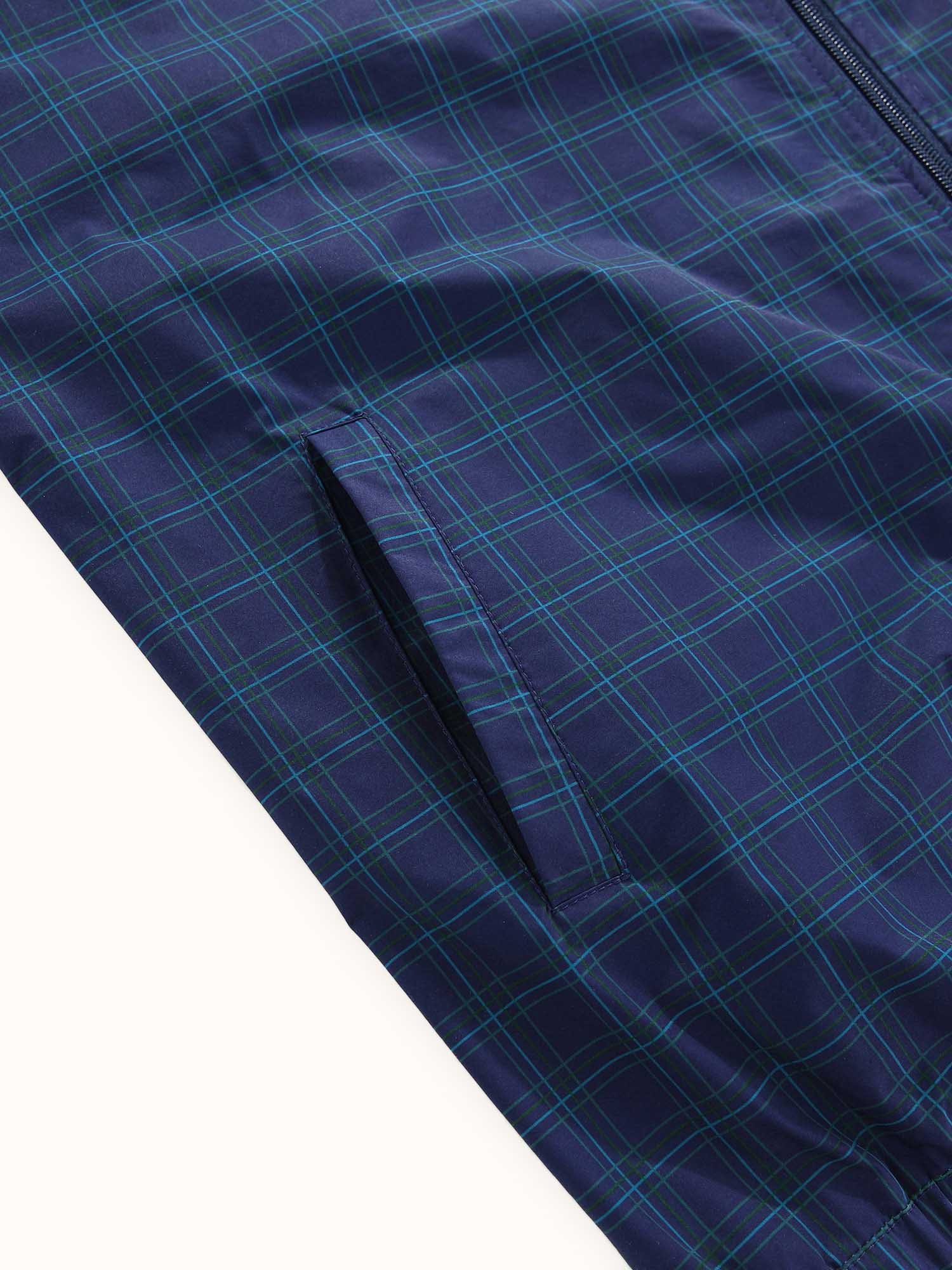 Mens Breaker Jacket Navy Check