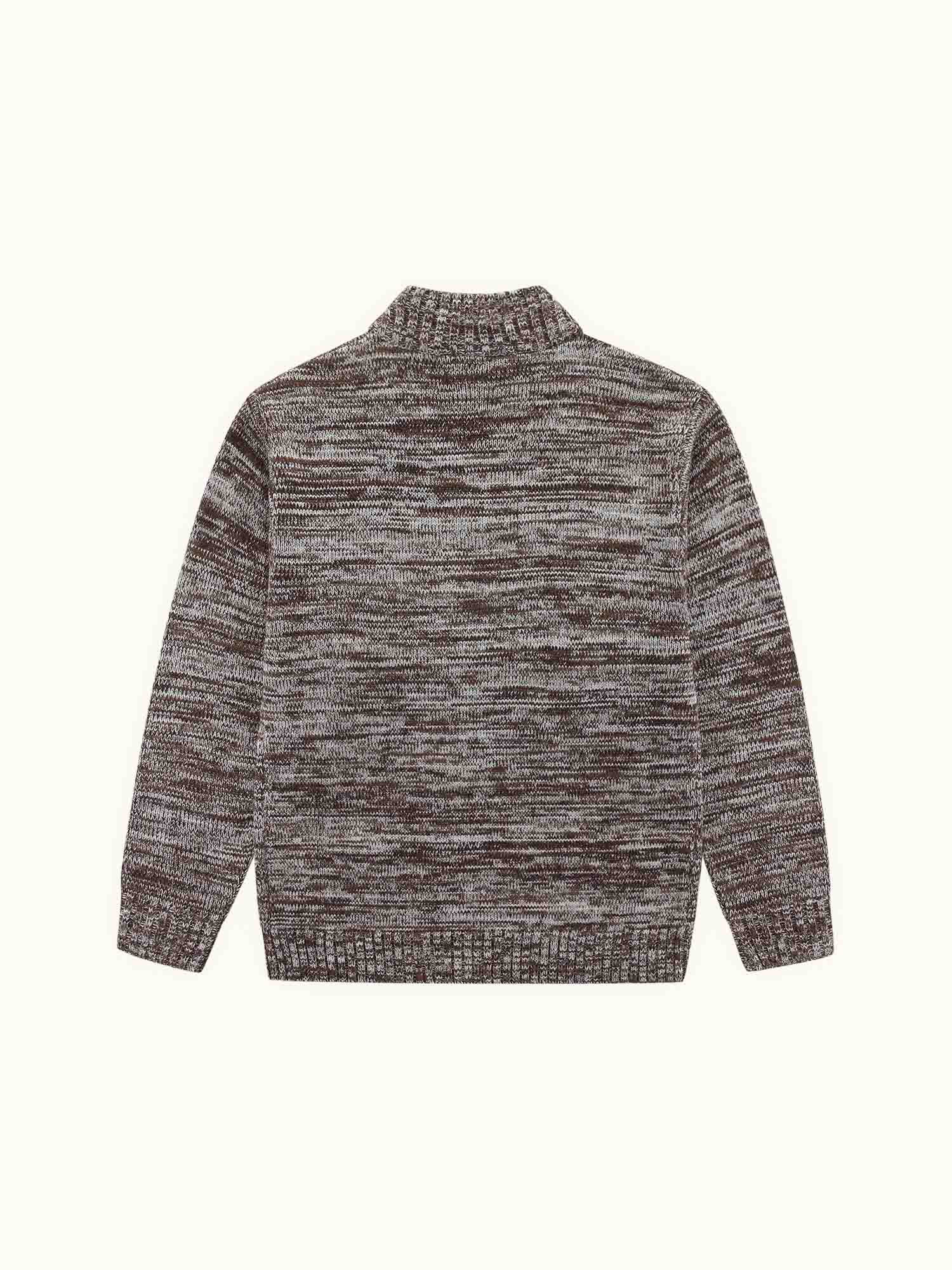 Flecked Quarter Zip Espresso