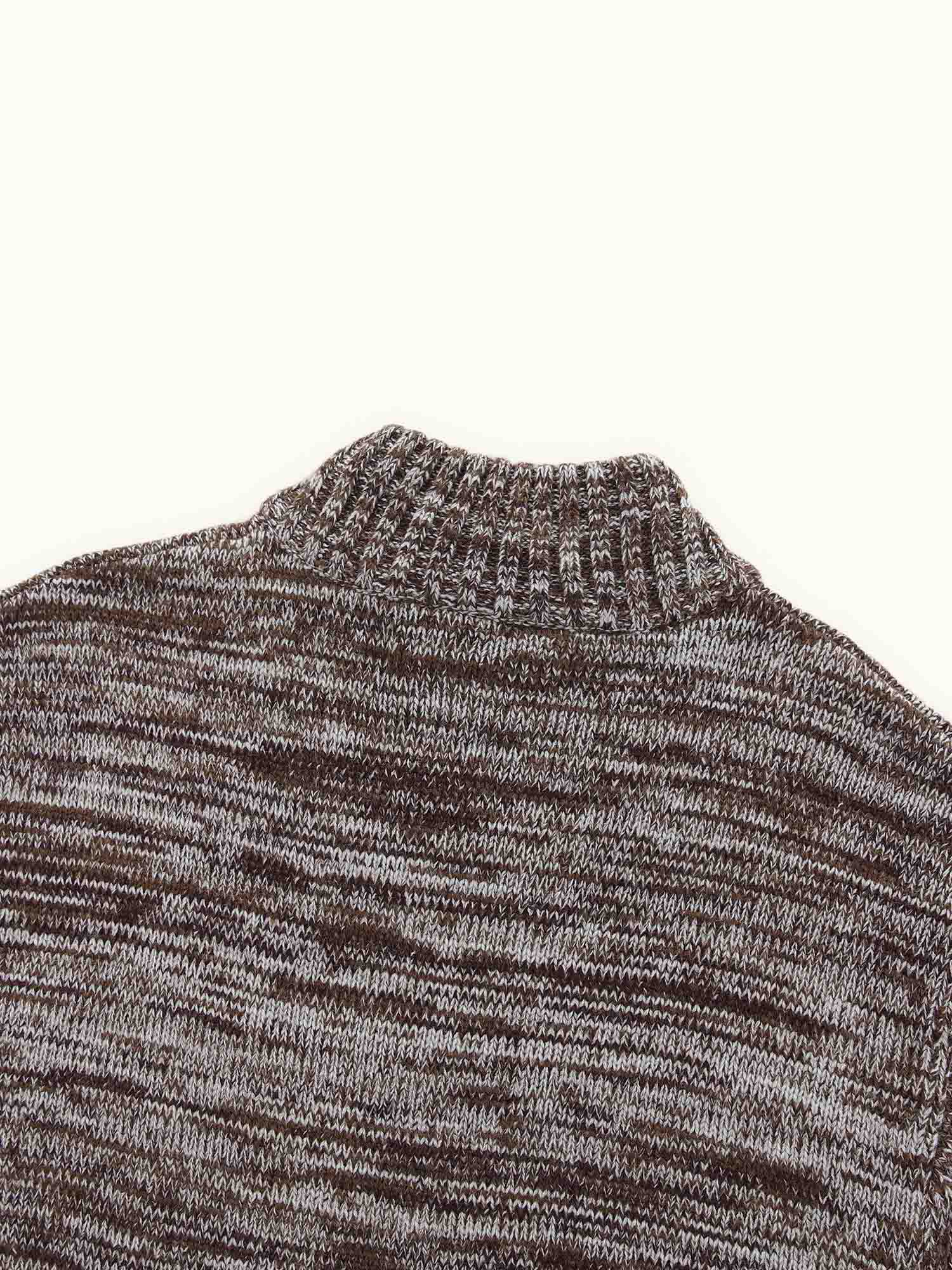 Flecked Quarter Zip Espresso