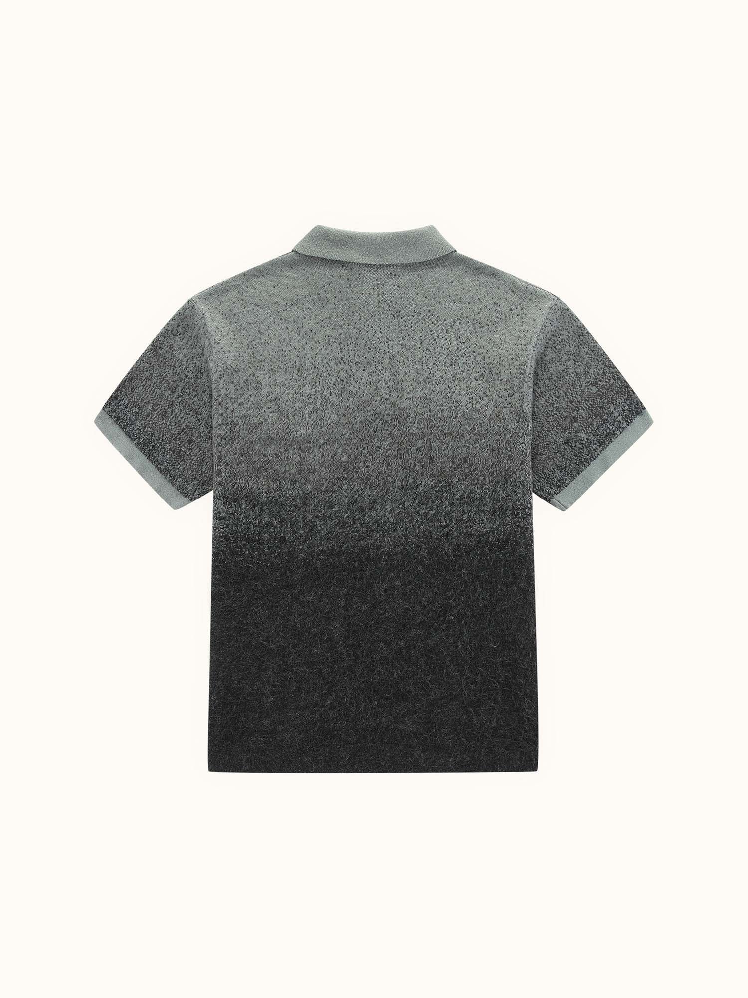 Ombre Knit Polo Charcoal