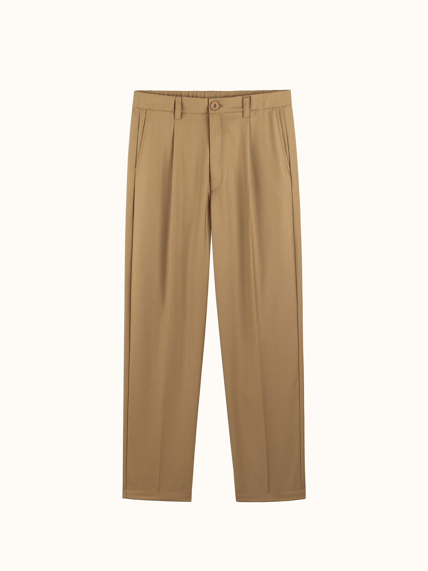 Pleated Easy Pant Dark Tan