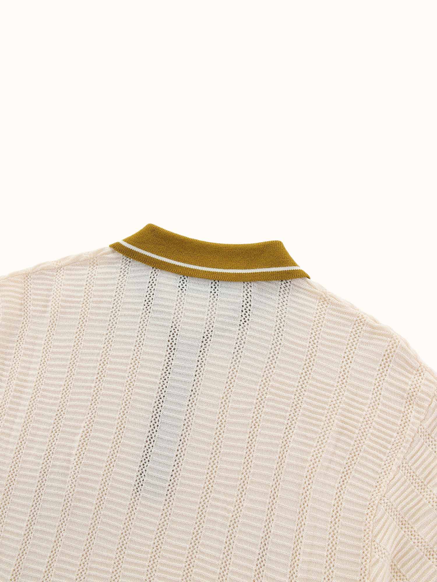 Kooka Knit Polo Cream / Mustard