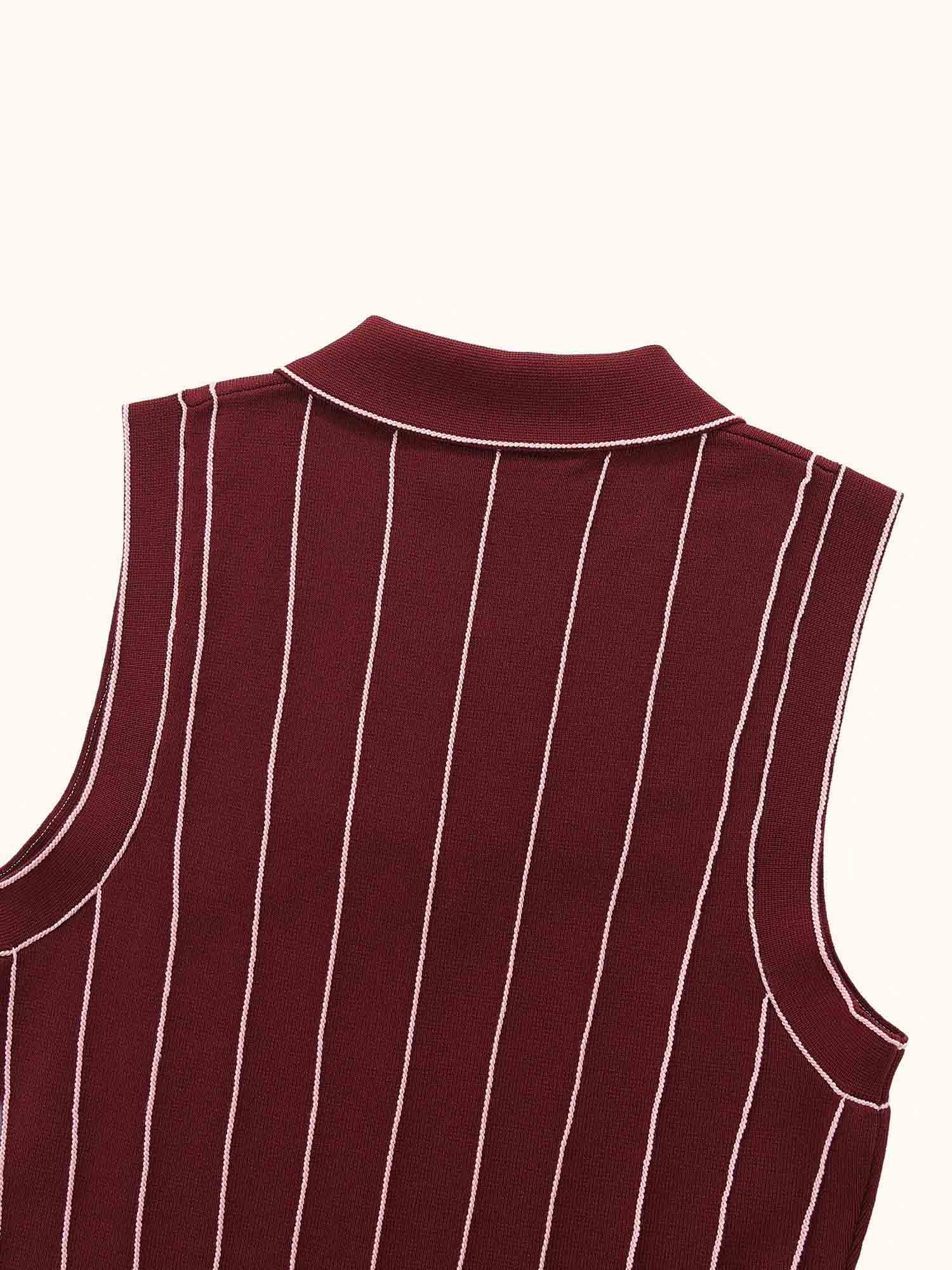 Womens Country Club Knit Dress Maroon / Pink