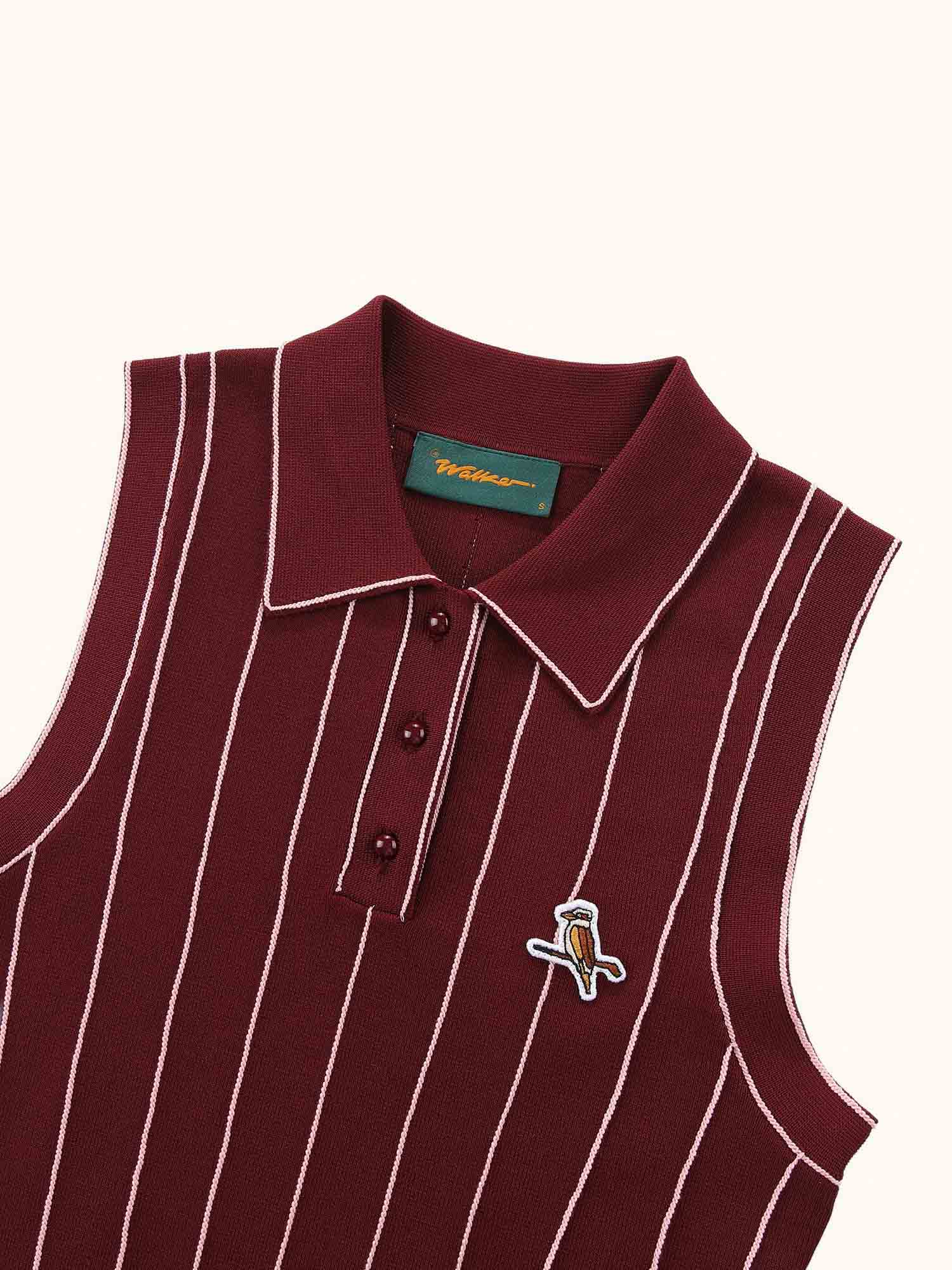 Womens Country Club Knit Dress Maroon / Pink