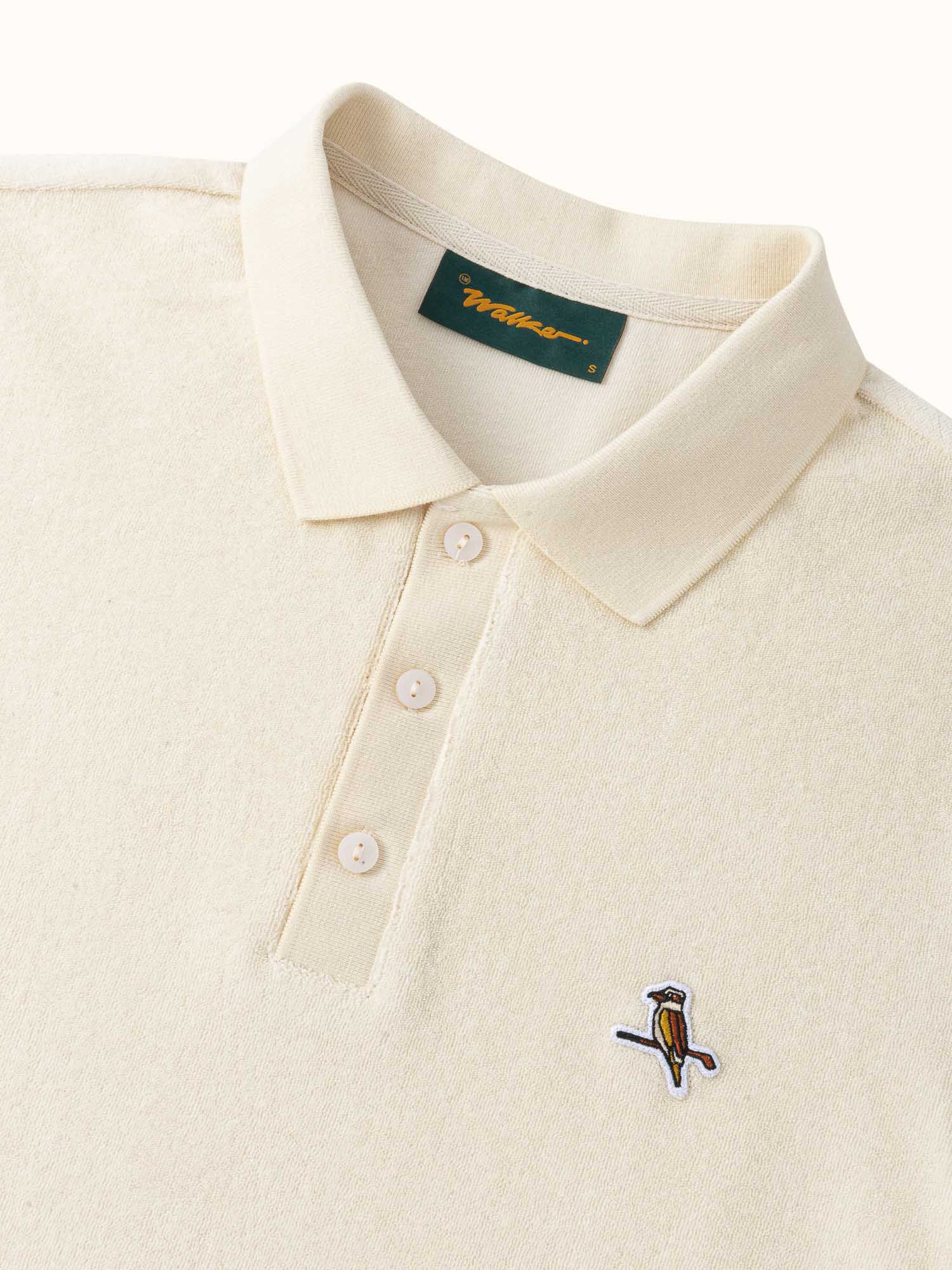 Womens Kooka Terry Polo Vintage White