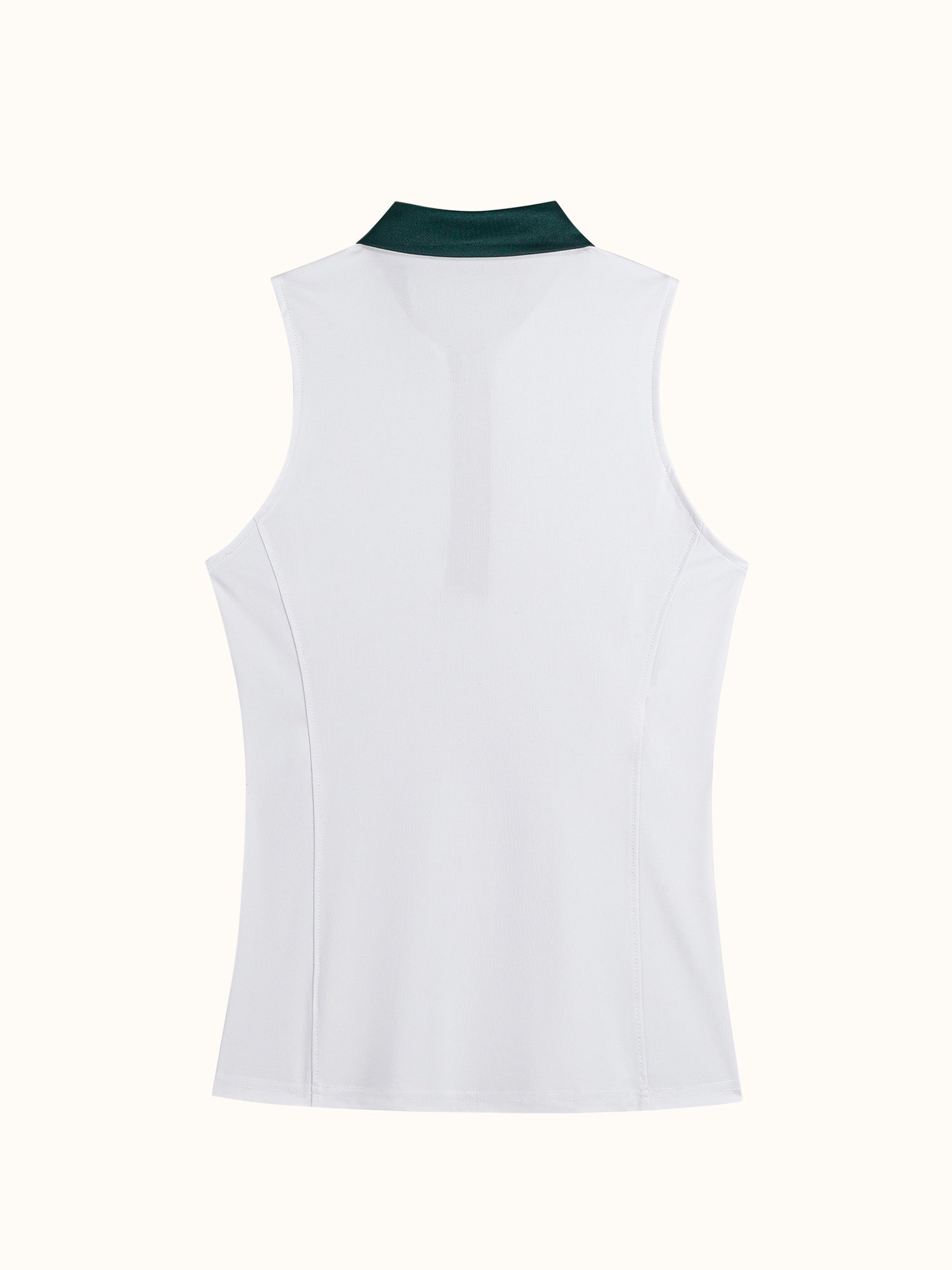 Womens Sleeveless Polo White / Forest