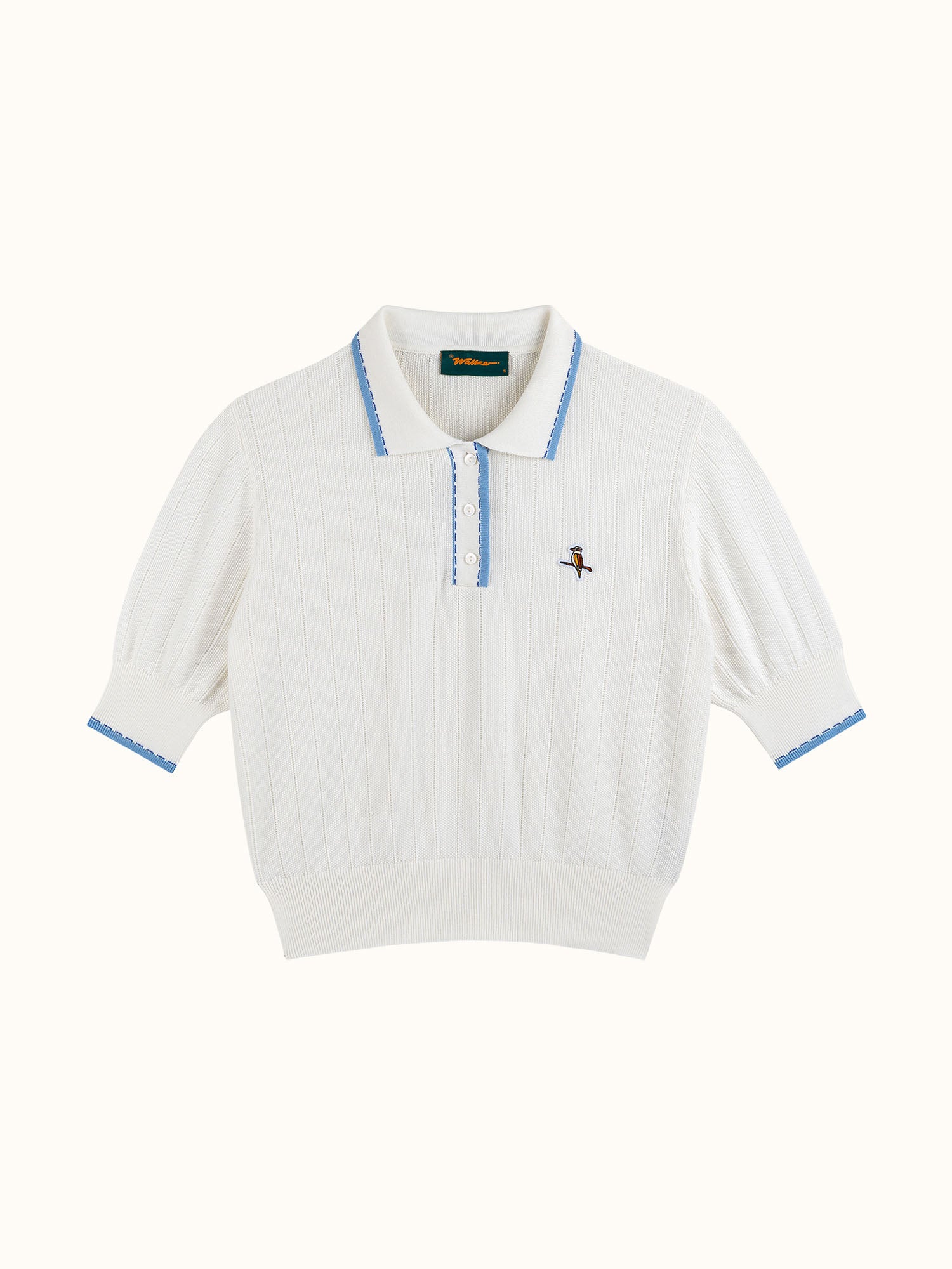 Womens SS Knit Polo Ivory