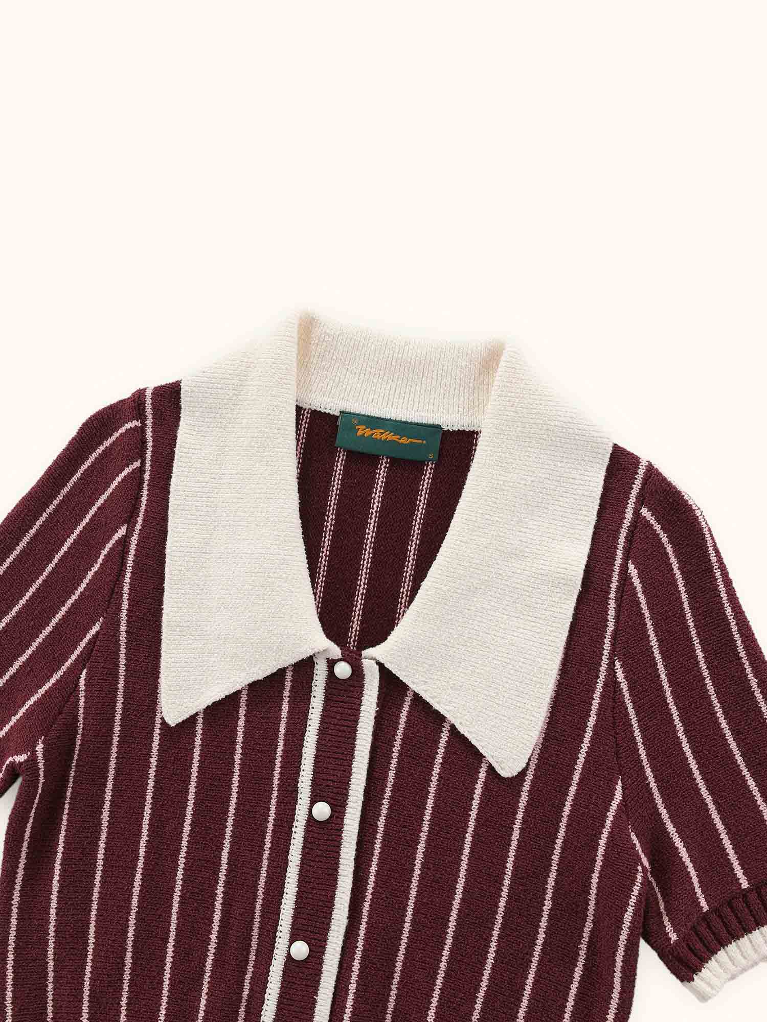 Womens Riviera Knit Polo Maroon / Pink