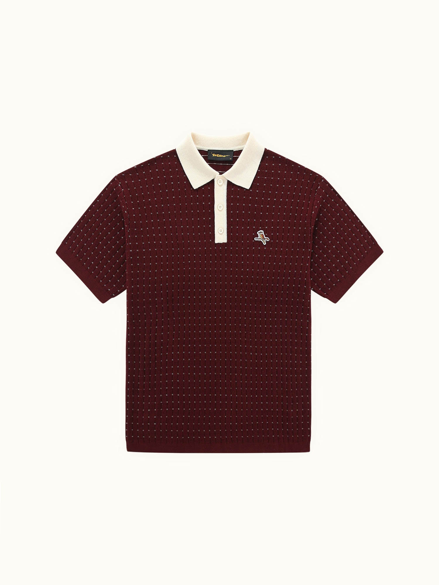 Knicked Knit Polo Merlot