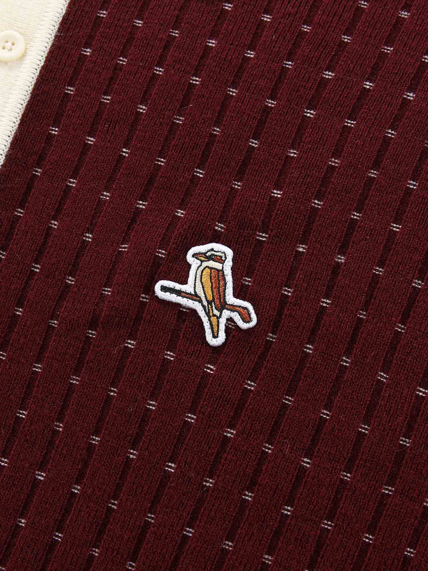 Knicked Knit Polo Merlot