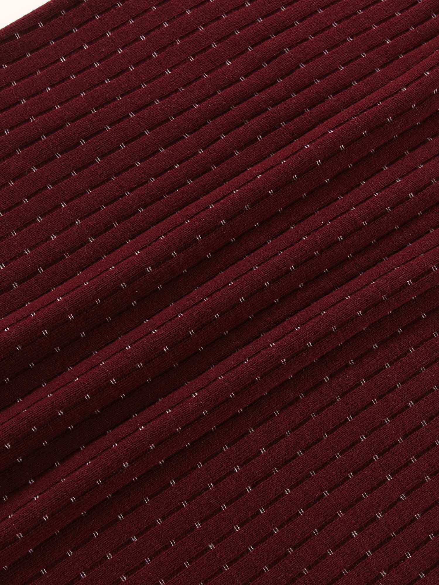 Knicked Knit Polo Merlot