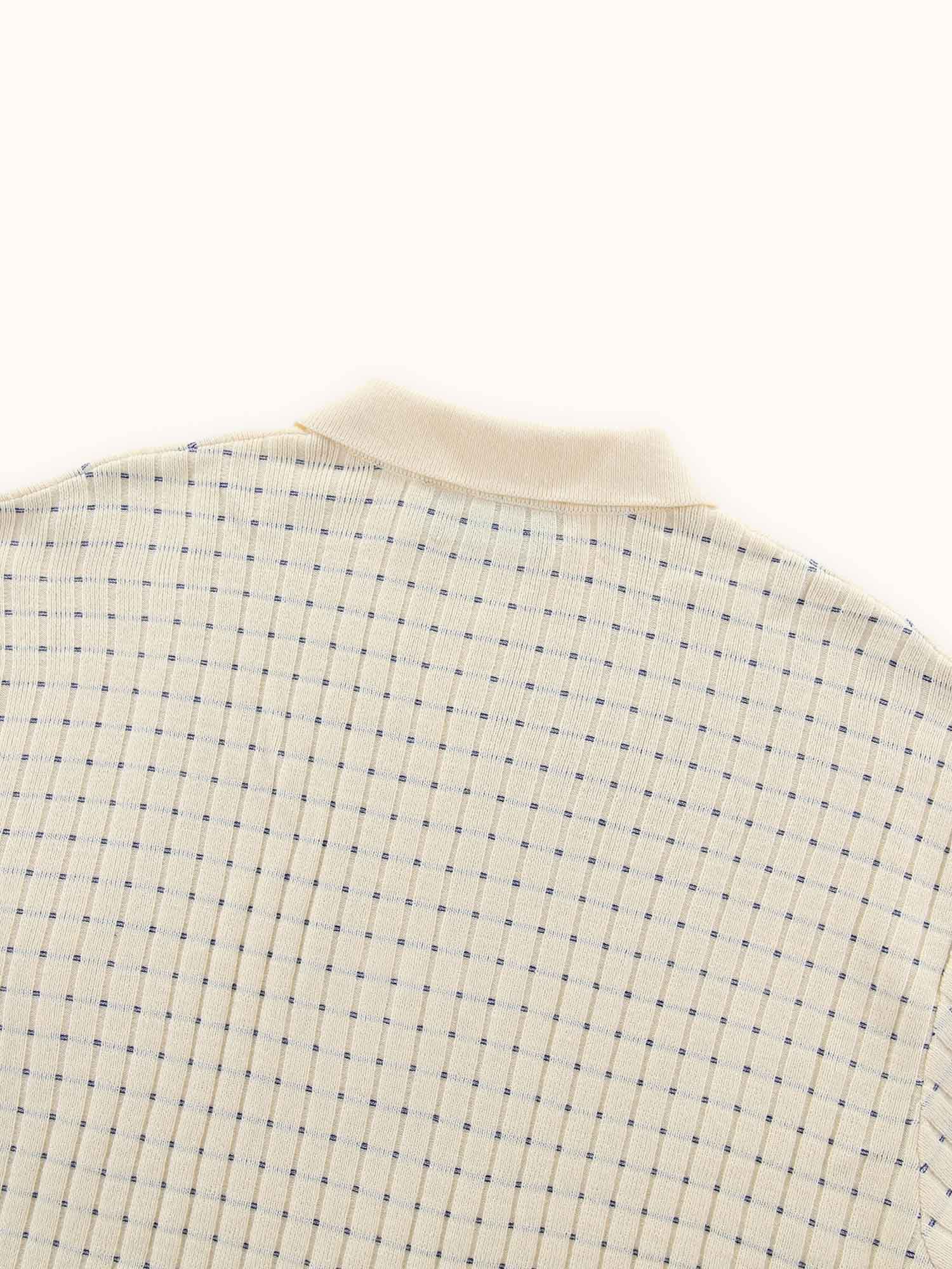 Knicked Knit Polo White