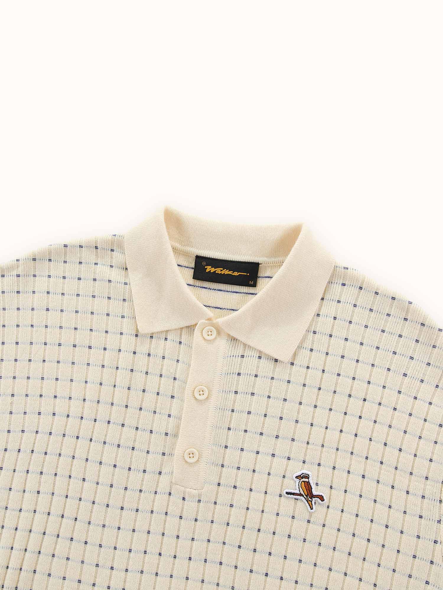 Knicked Knit Polo White