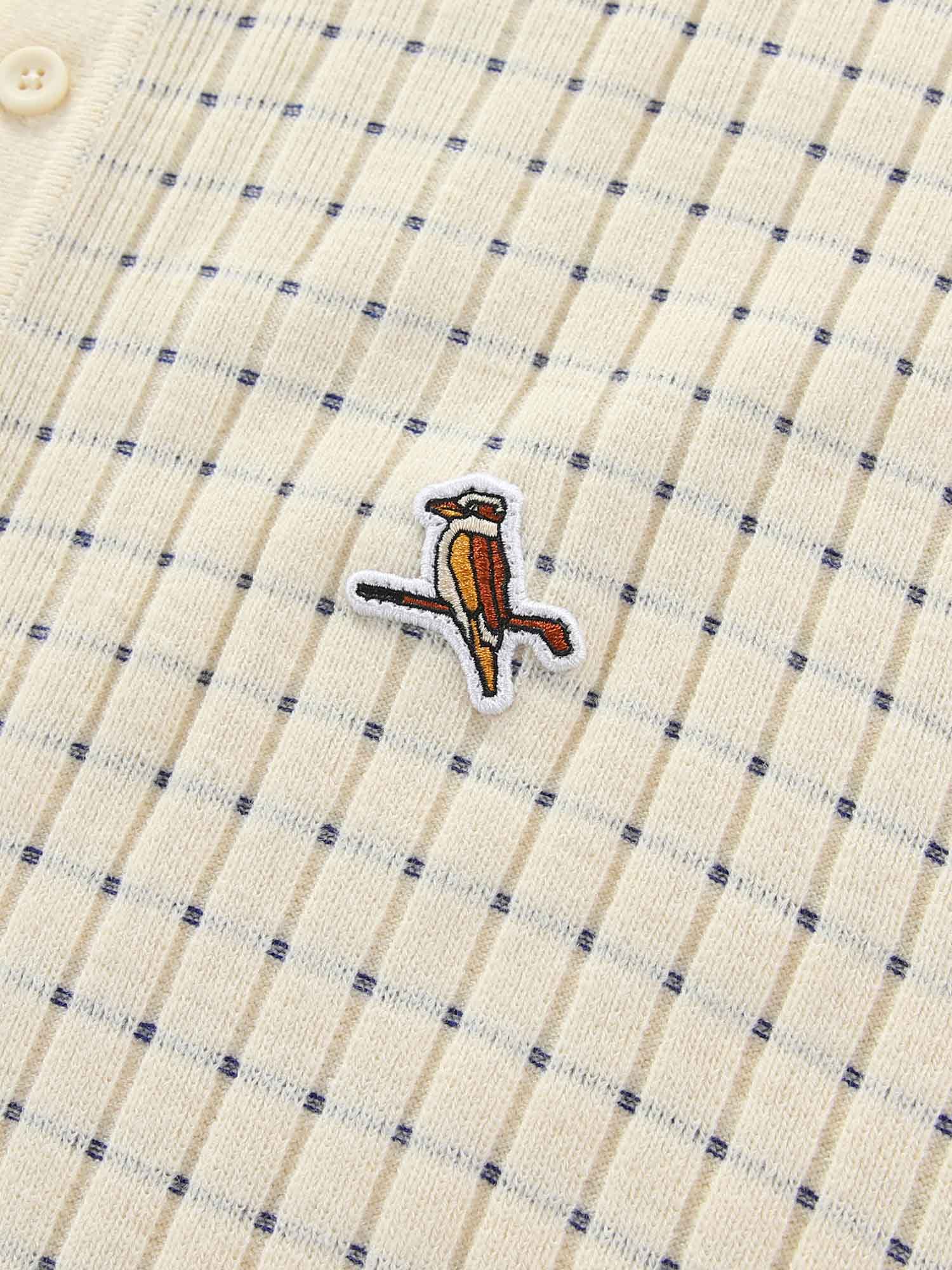Knicked Knit Polo White