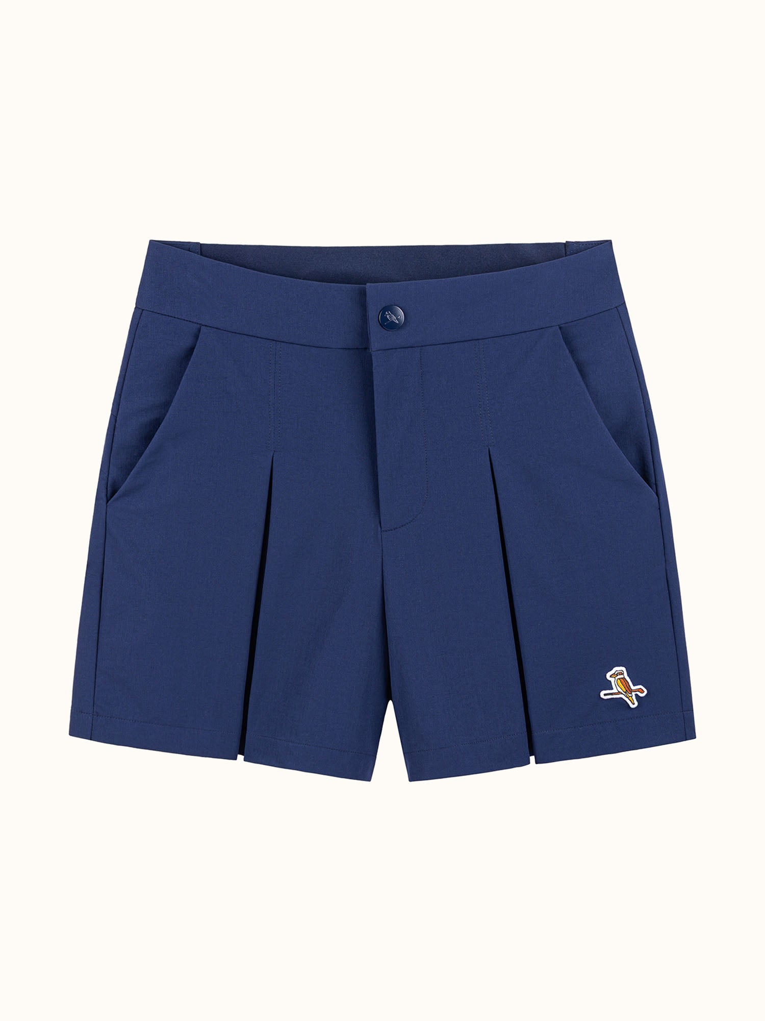 Womens Pleat Shorts Navy