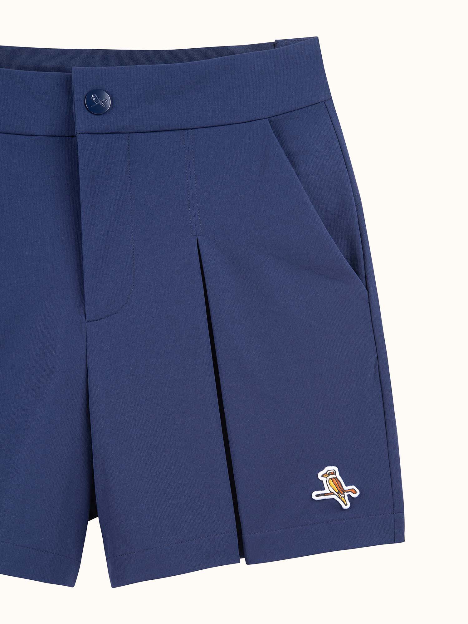 Womens Pleat Shorts Navy