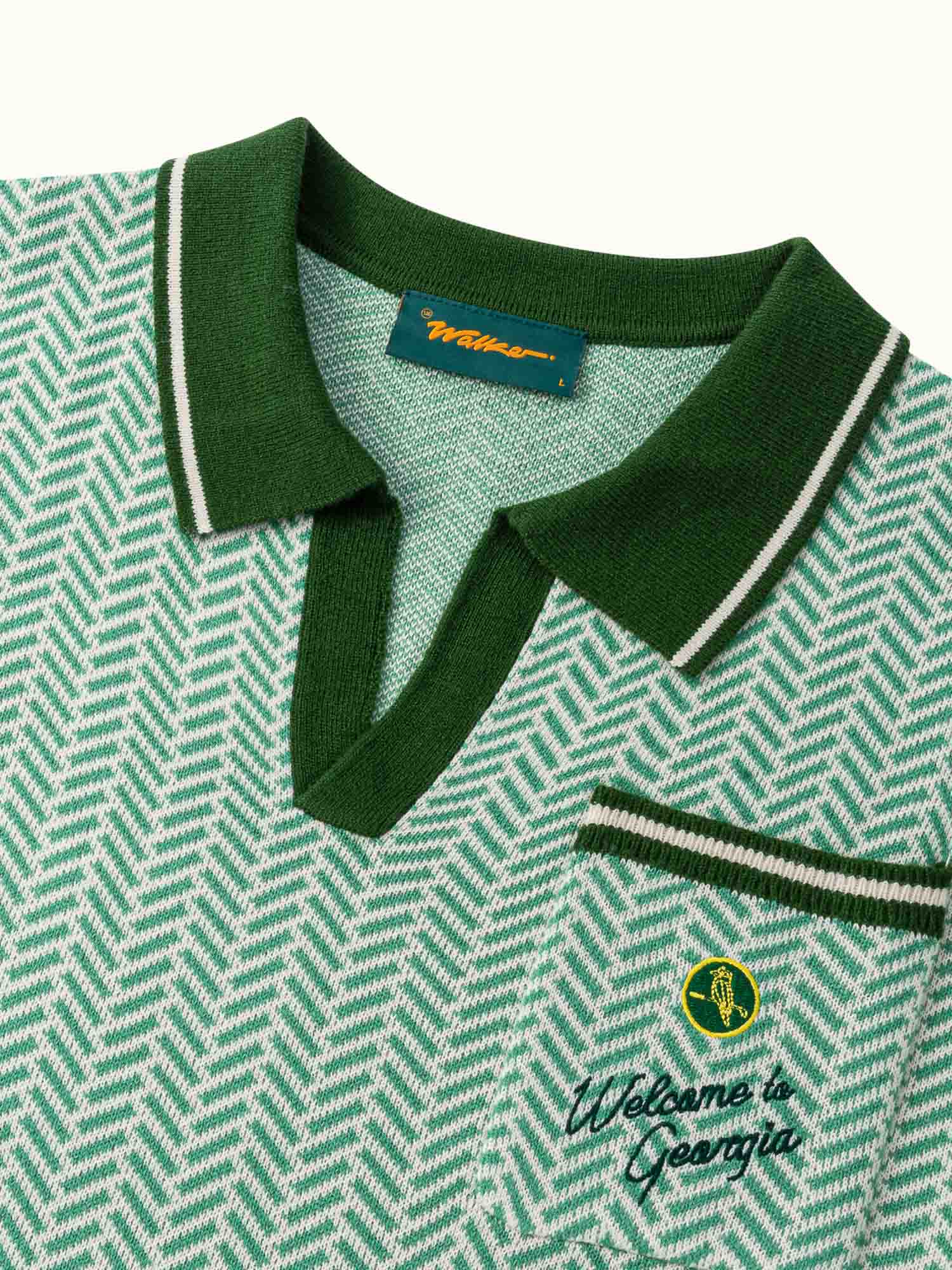 Georgia Knit Polo Heathered Green