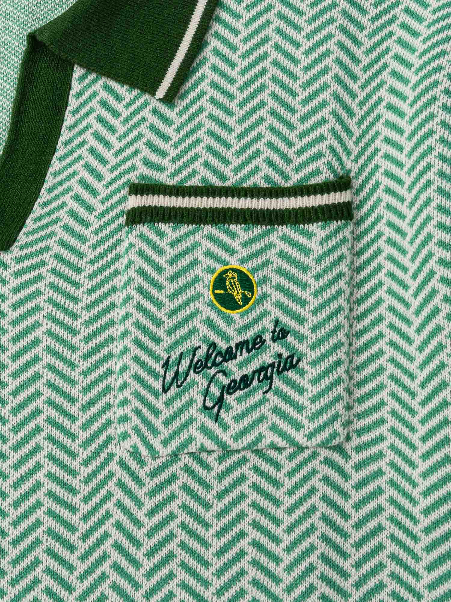 Georgia Knit Polo Heathered Green