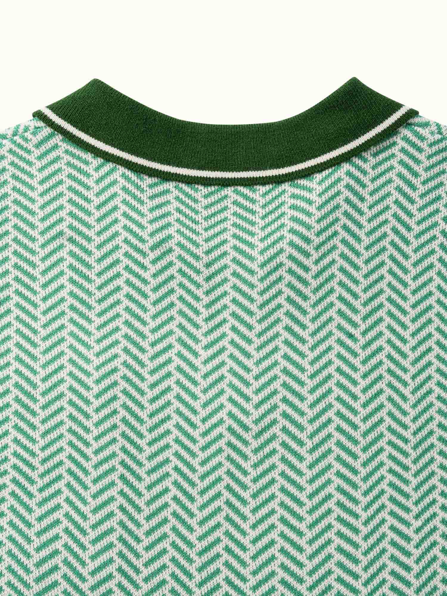 Georgia Knit Polo Heathered Green