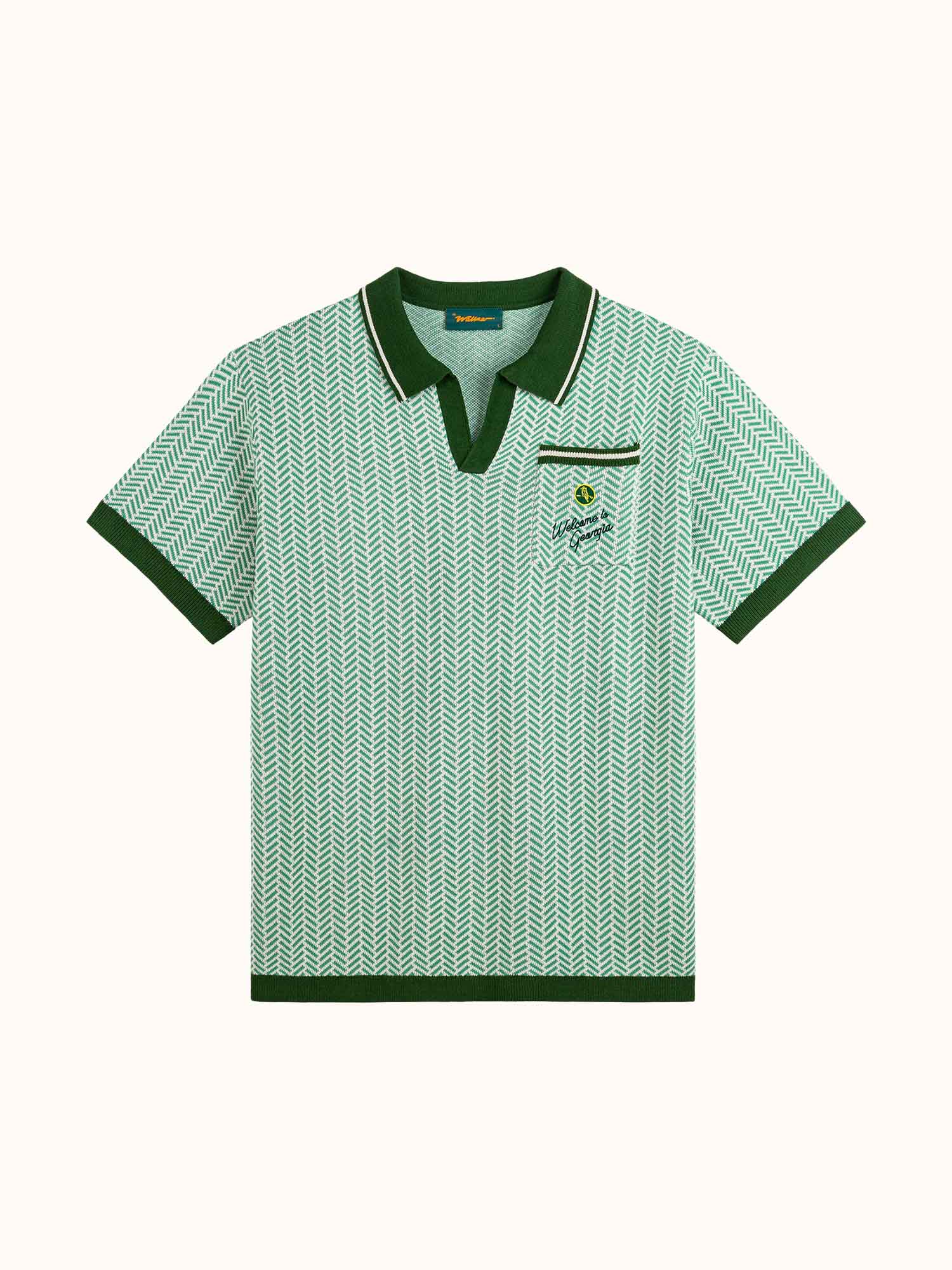 Georgia Knit Polo Heathered Green