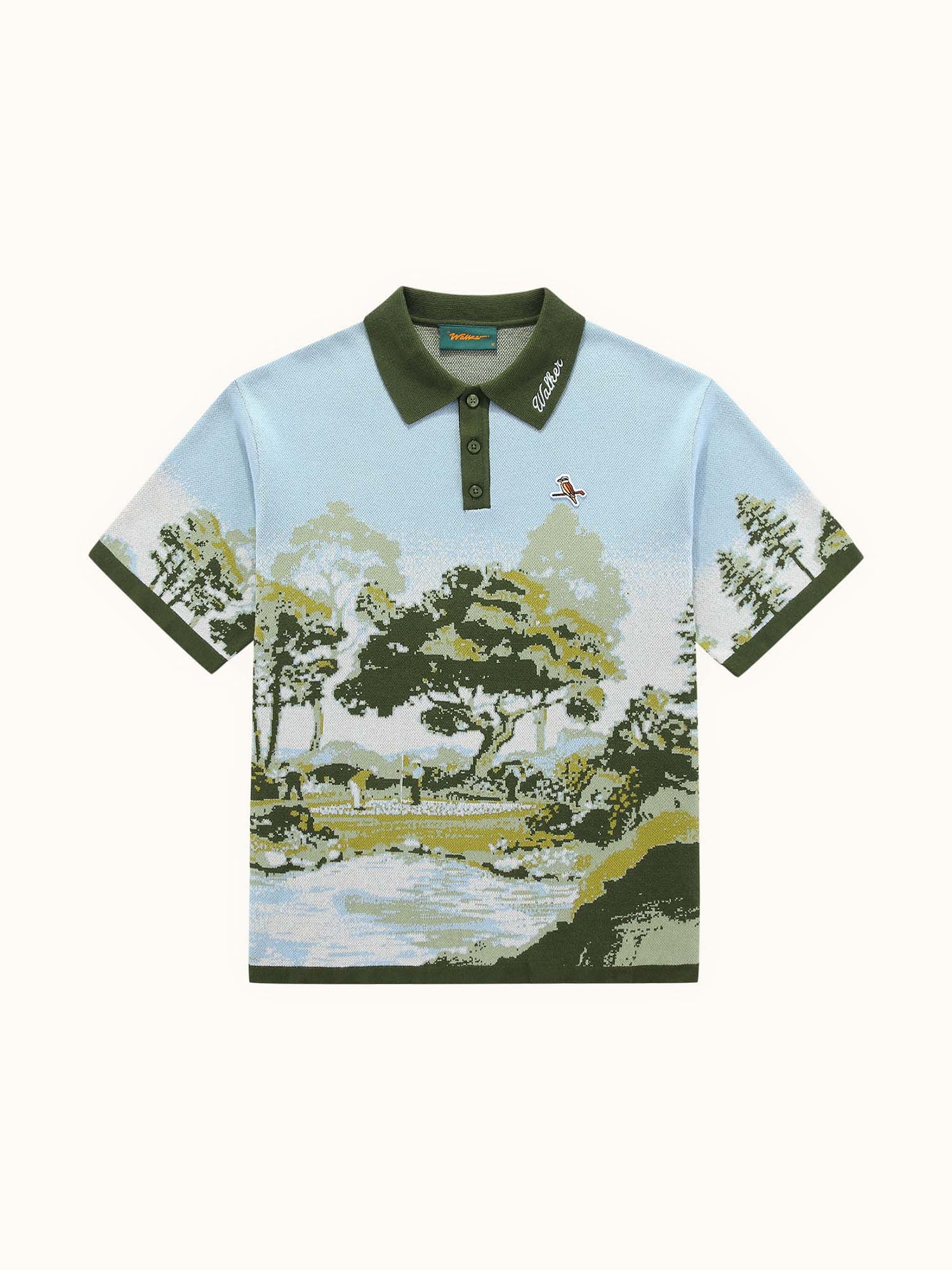 Blooming Grounds Knit Polo Garden Sky