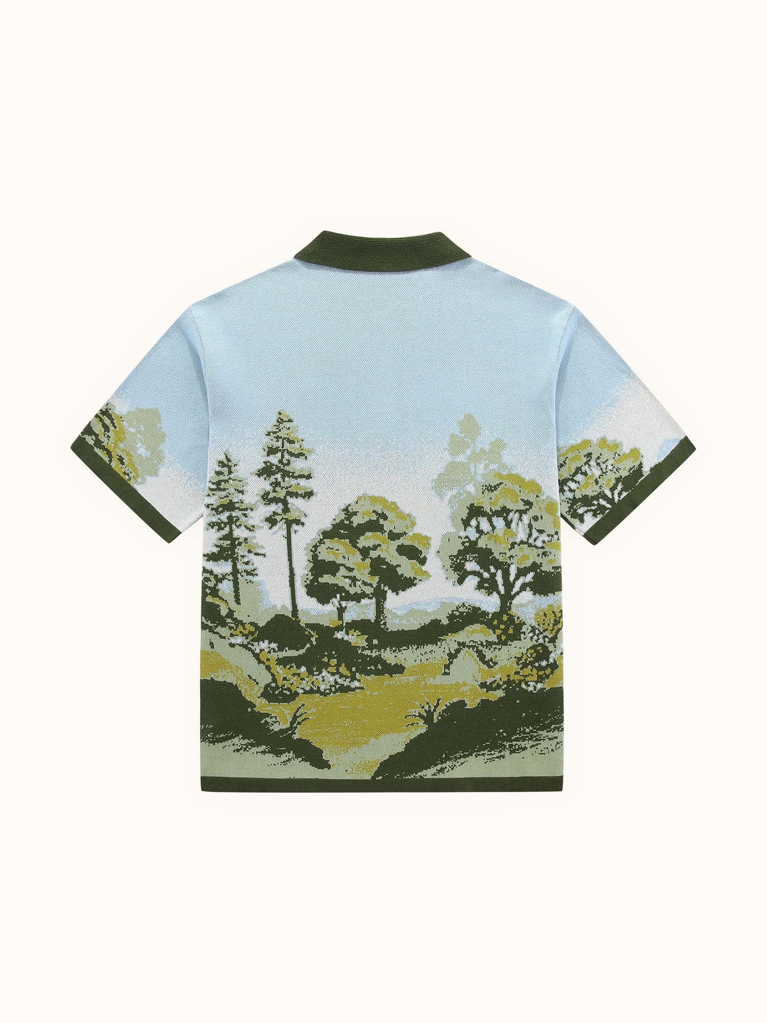 Blooming Grounds Knit Polo Garden Sky