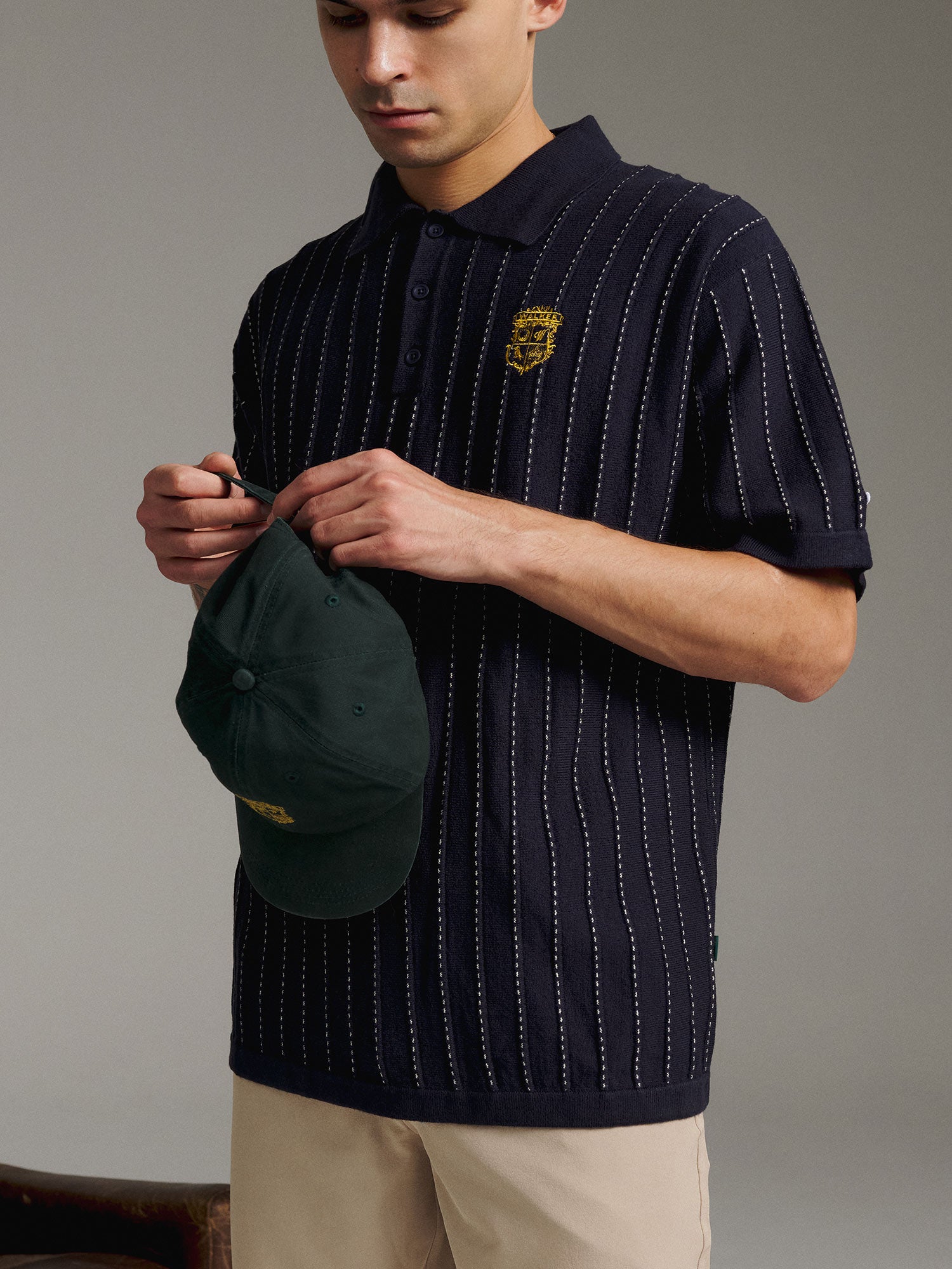 Fine Knotch Polo Navy