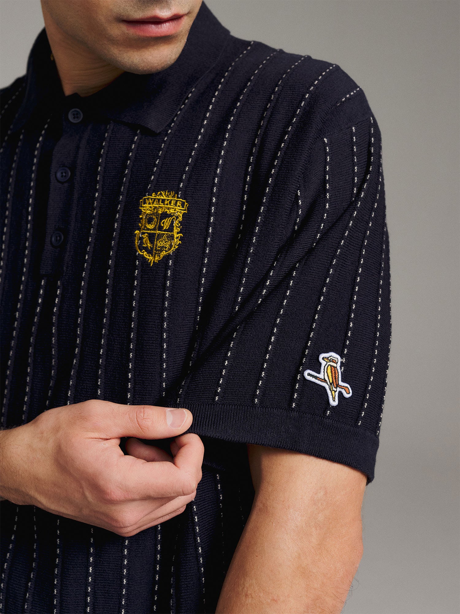 Fine Knotch Polo Navy