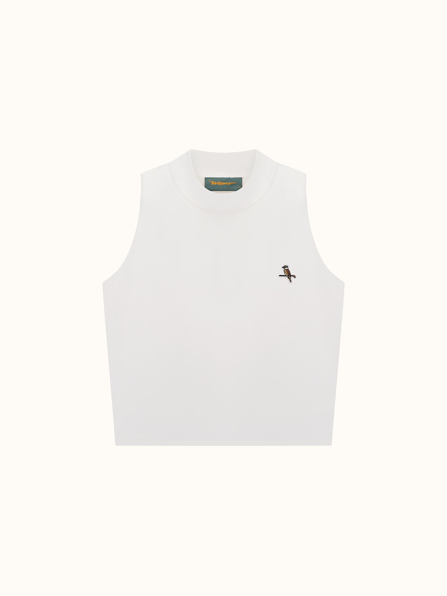 Womens Mock Neck Tank White