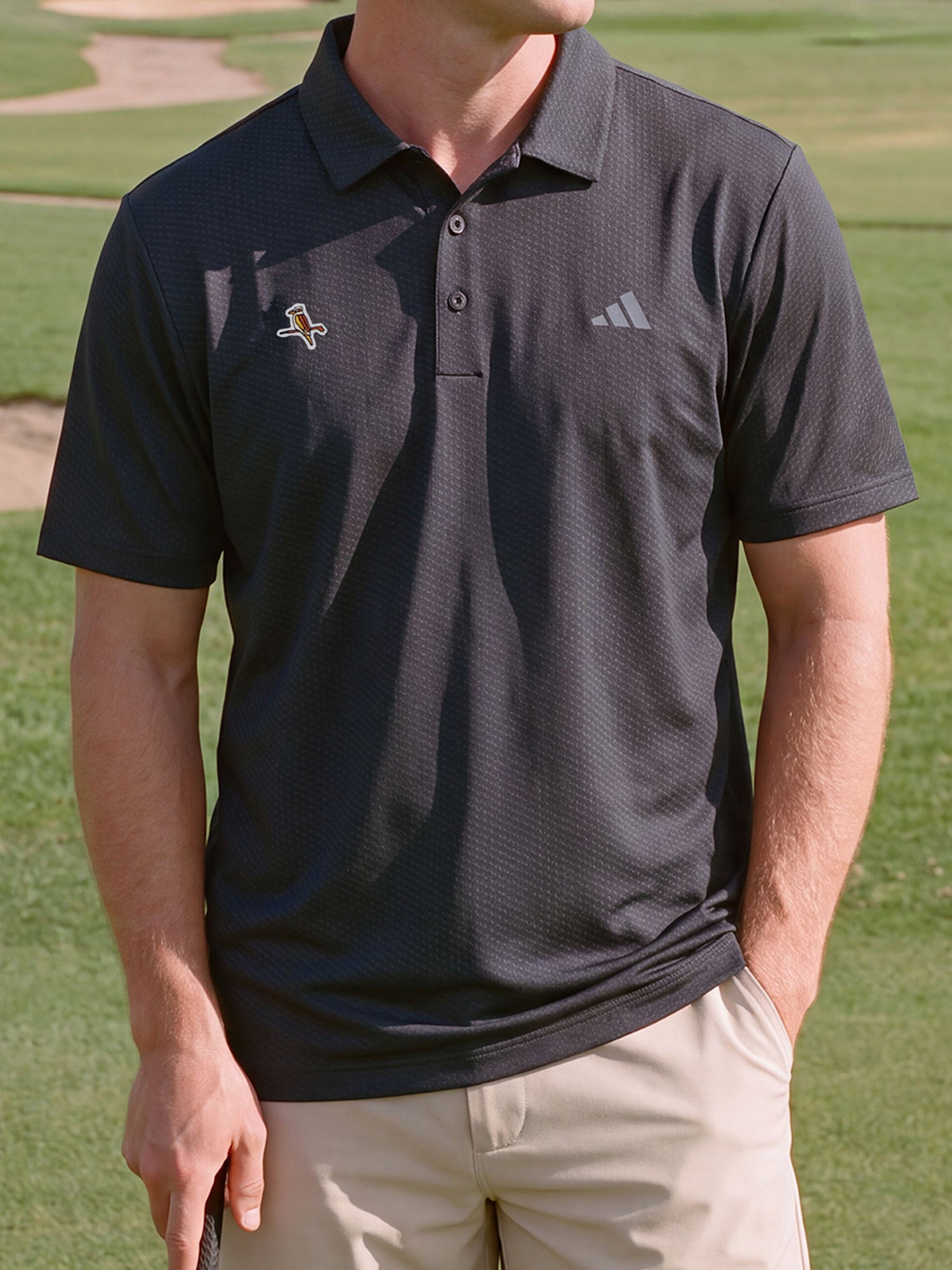 adidas X Walker Performance Textured Polo Shirt Carbon / Black