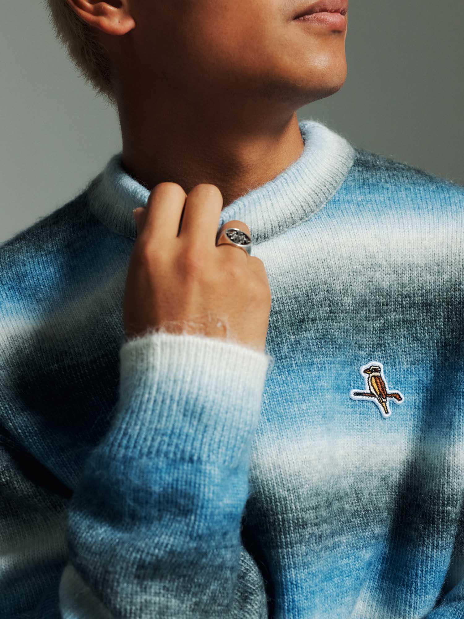 Gold Label Stripe Knit Indigo