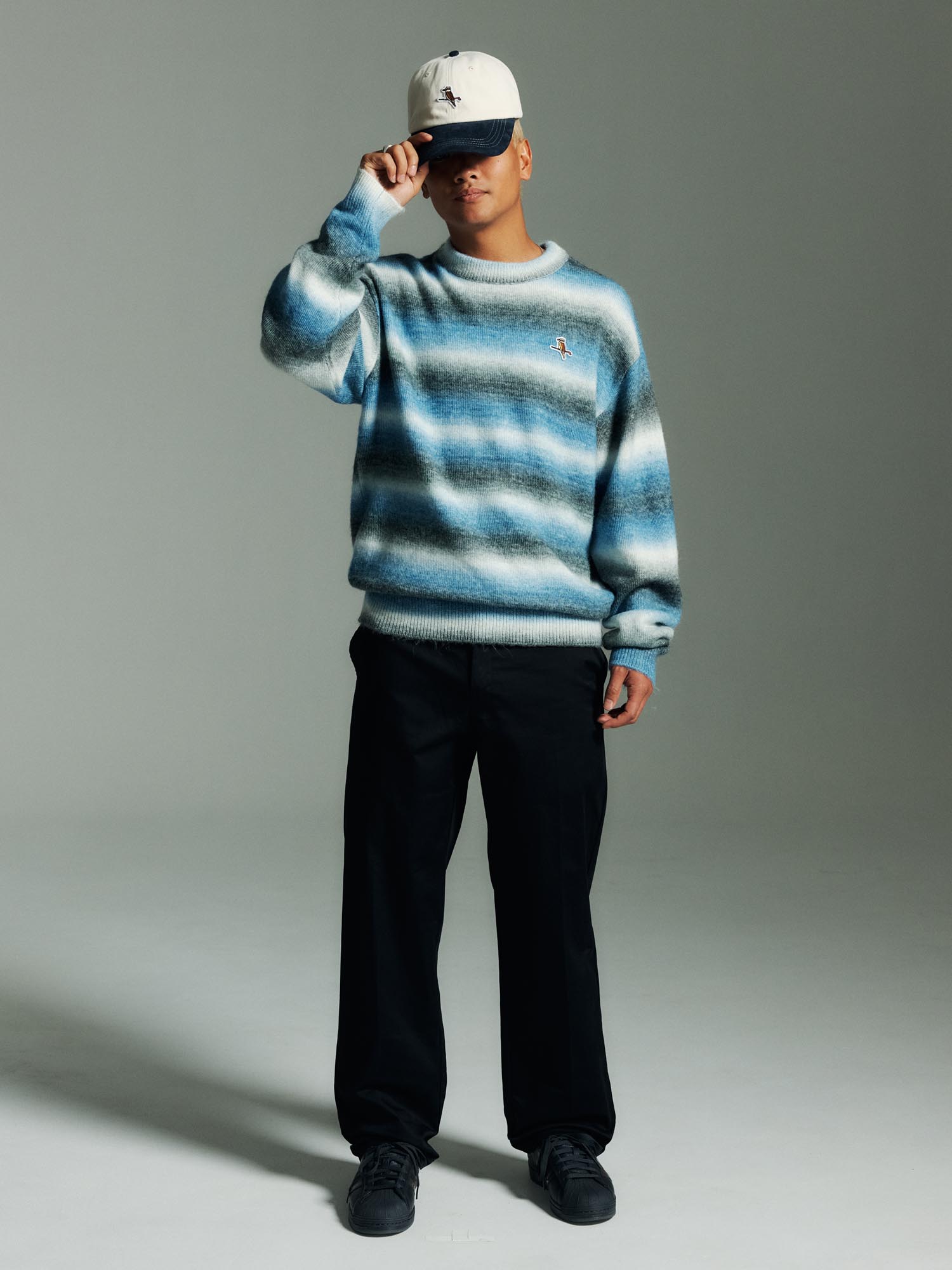 Gold Label Stripe Knit Indigo