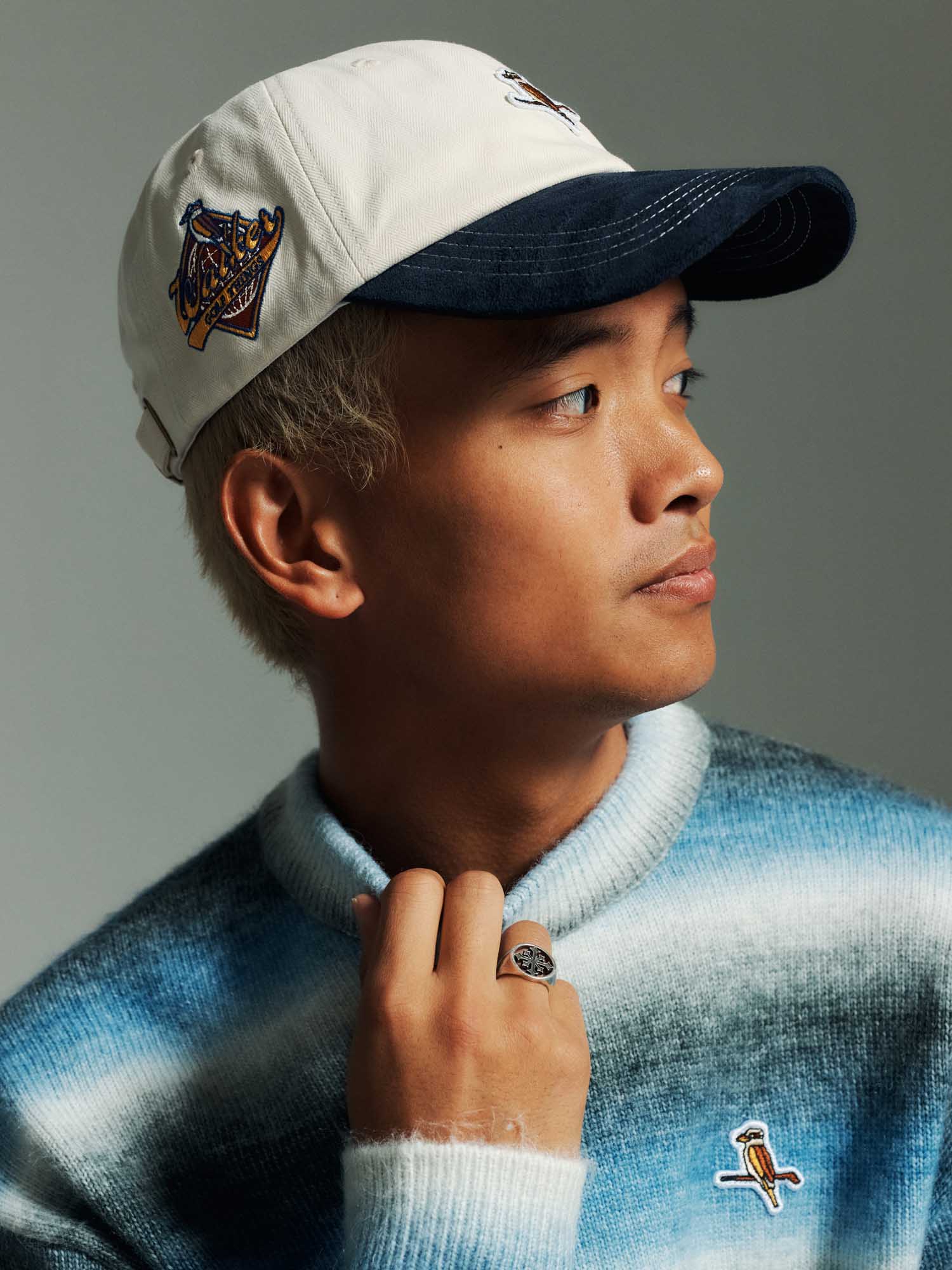 Gold Label 6-Panel World Series Cap Cream / Navy