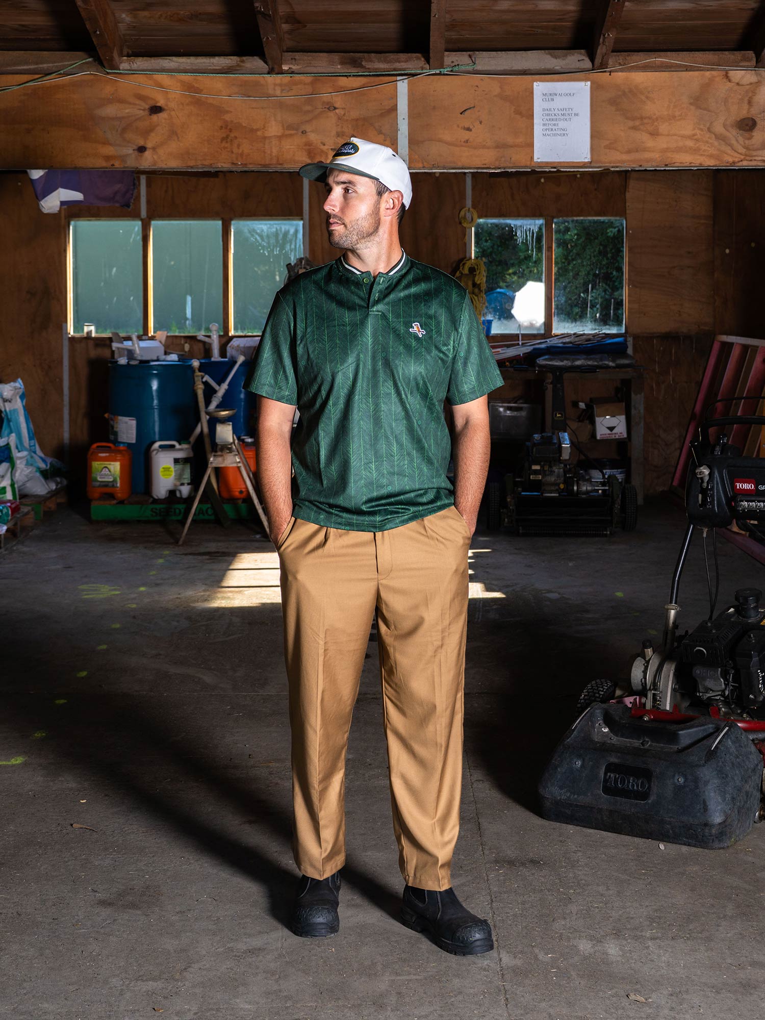 Lawn Stripe Blade Polo Forest