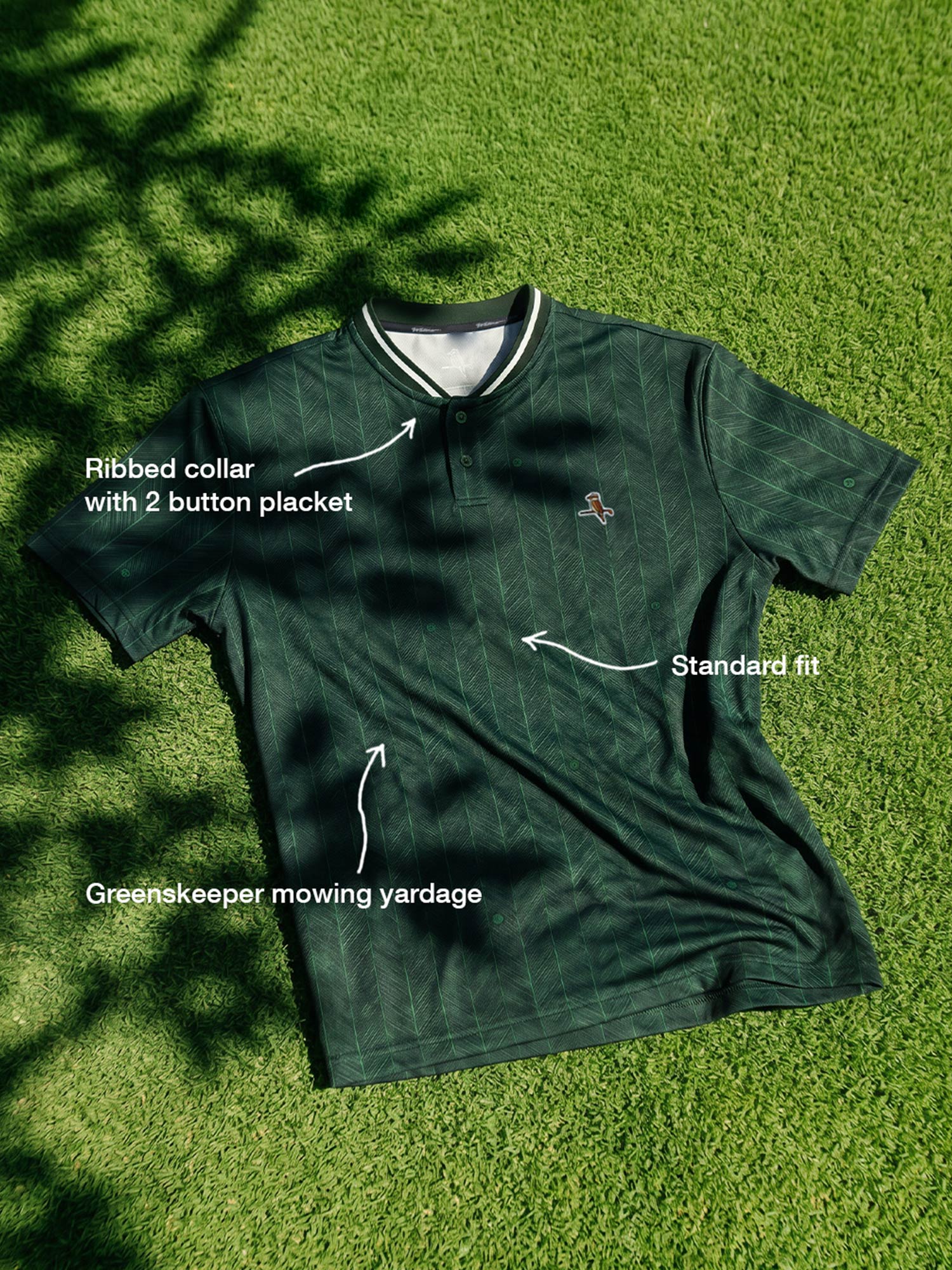 Lawn Stripe Blade Polo Forest