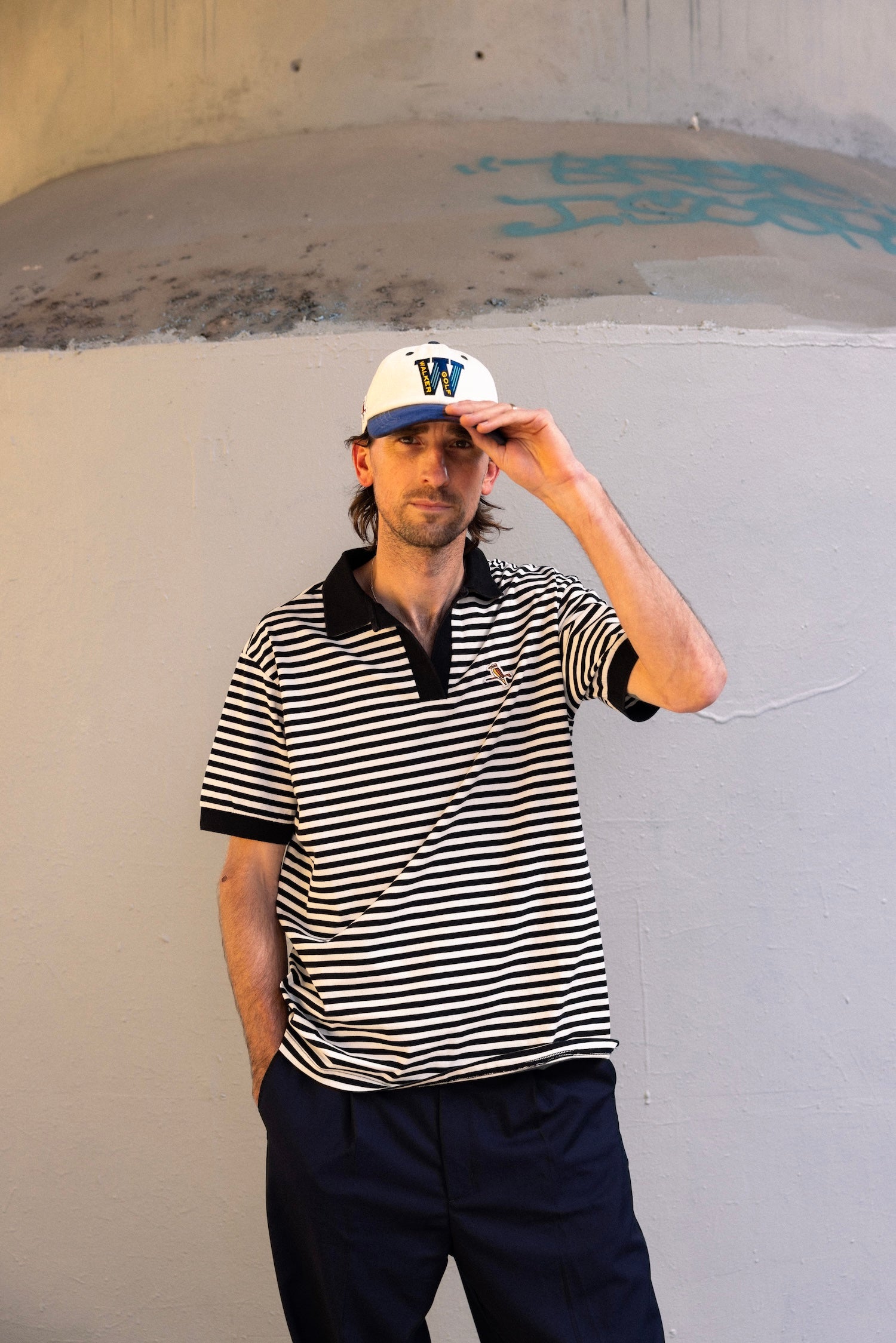 Jersey Stripe Polo Black
