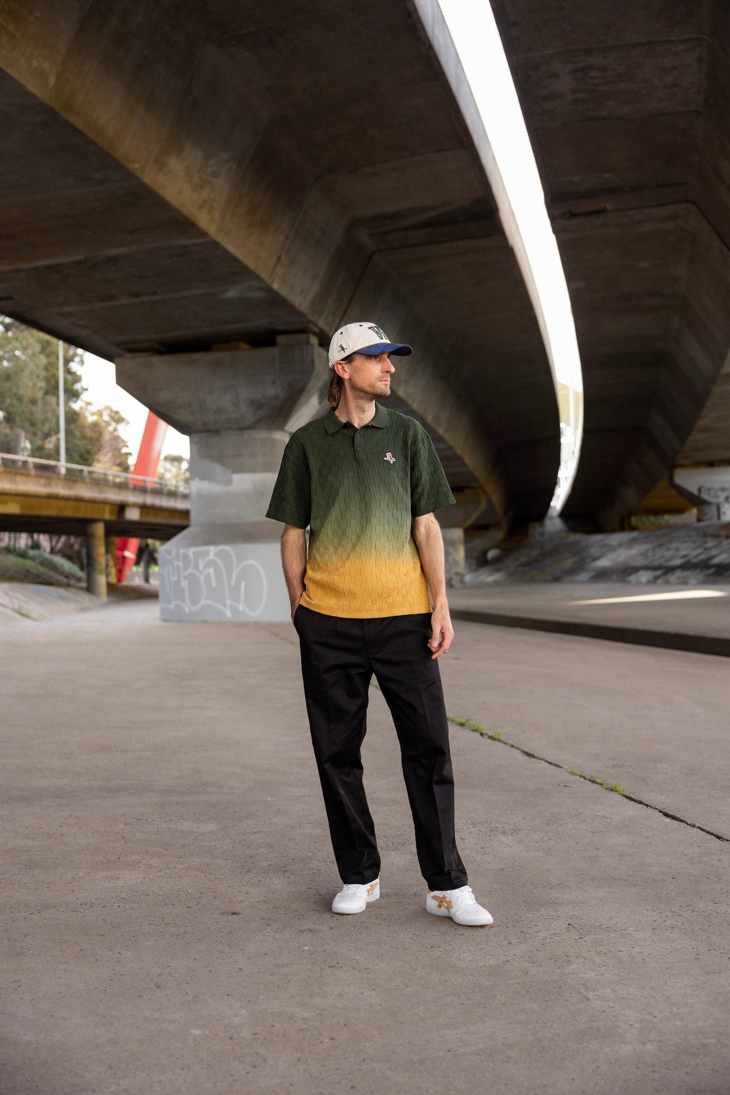 Dip Dye Polo Forest / Gold
