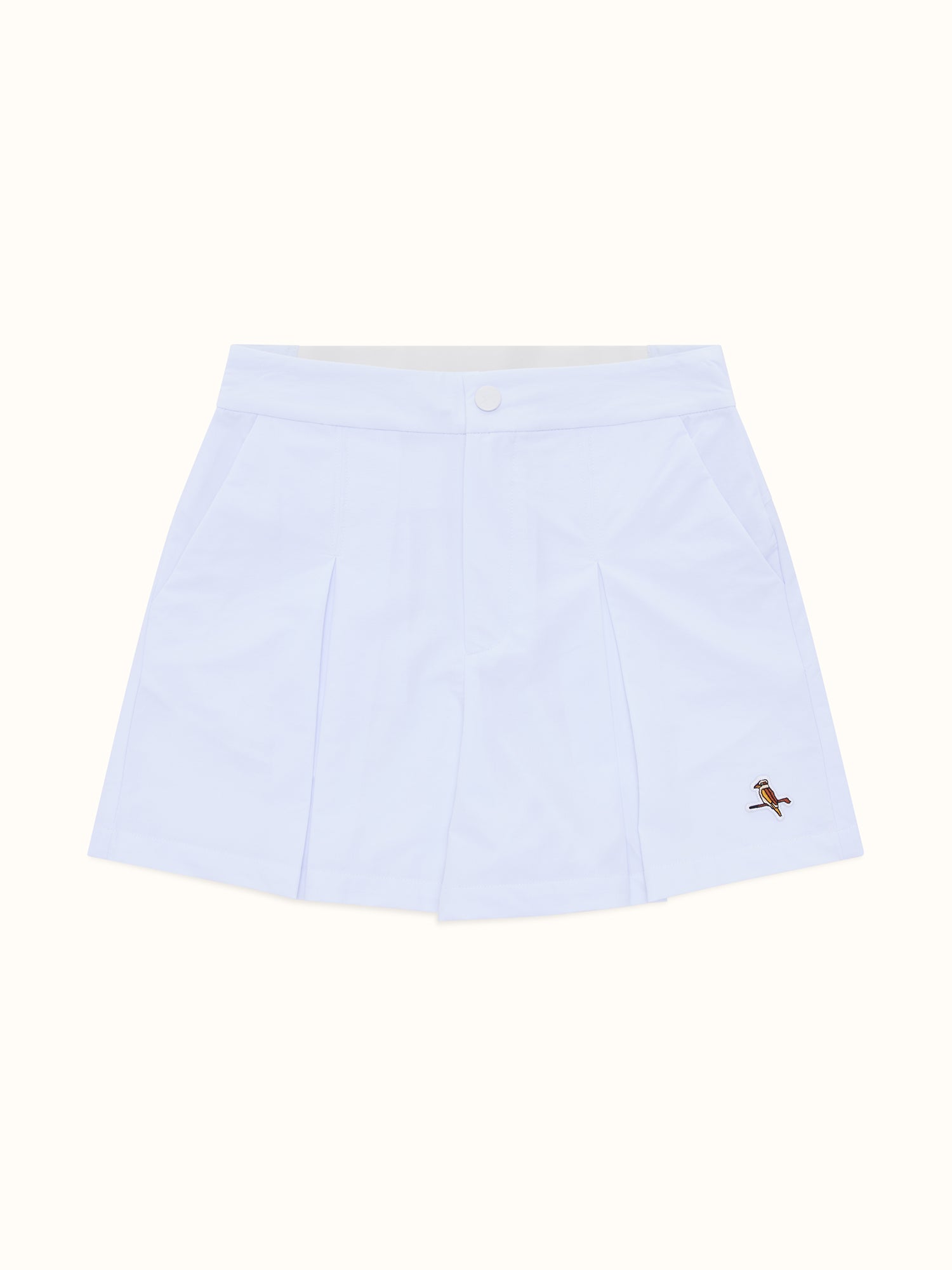 Womens Pleat Short White
