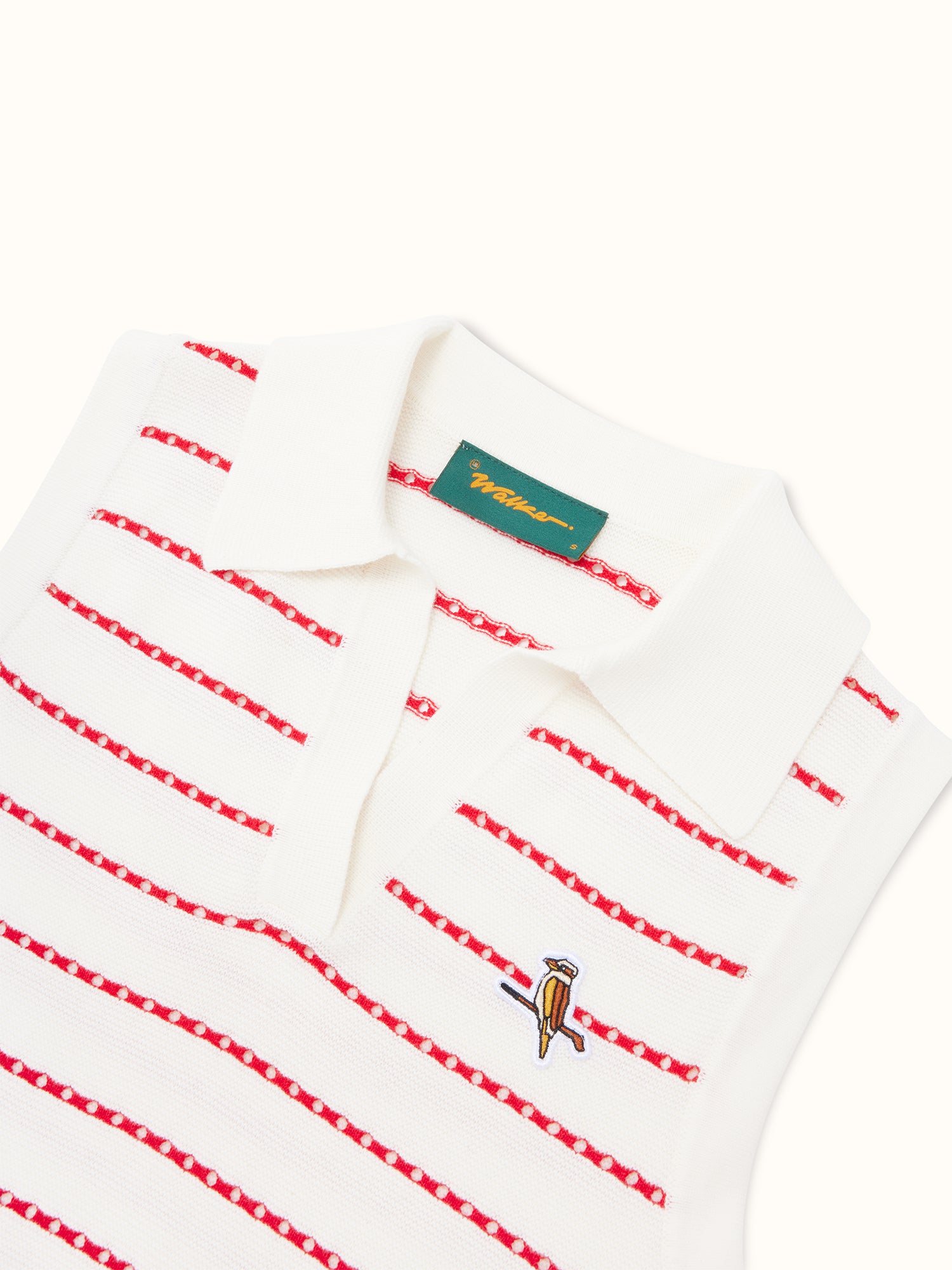 Womens Links Knit Polo White / Red