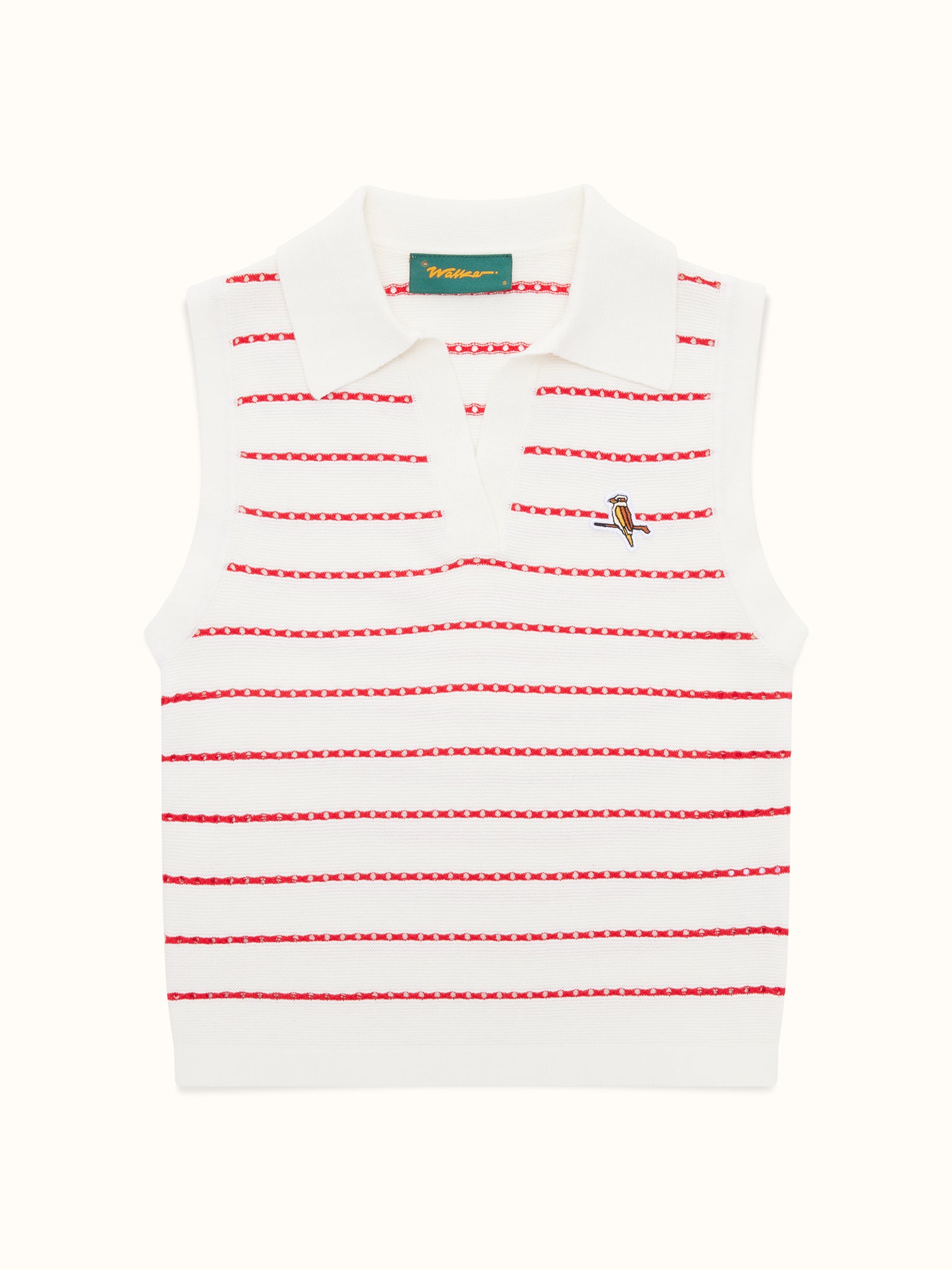 Womens Links Knit Polo White / Red