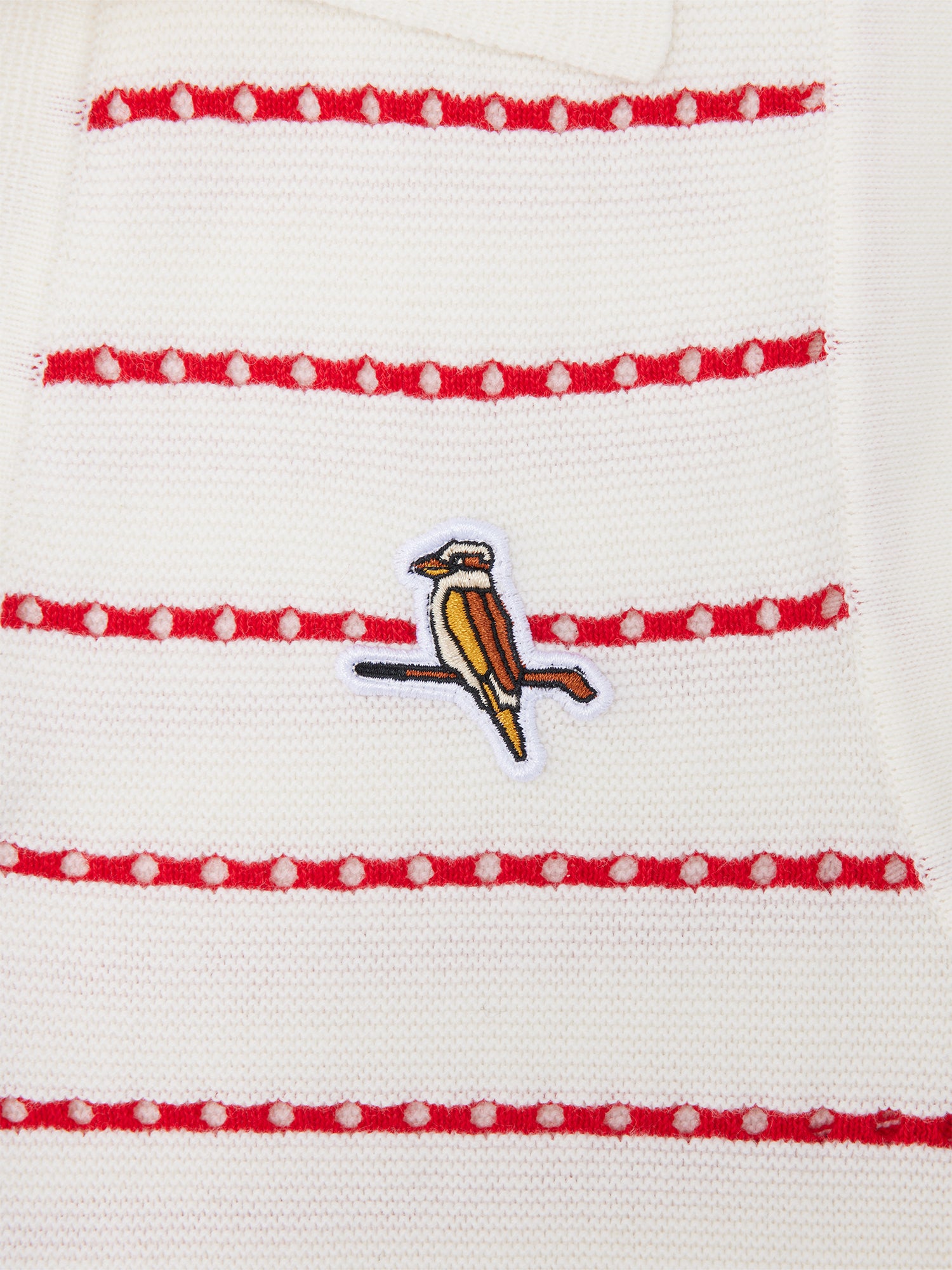 Womens Links Knit Polo White / Red