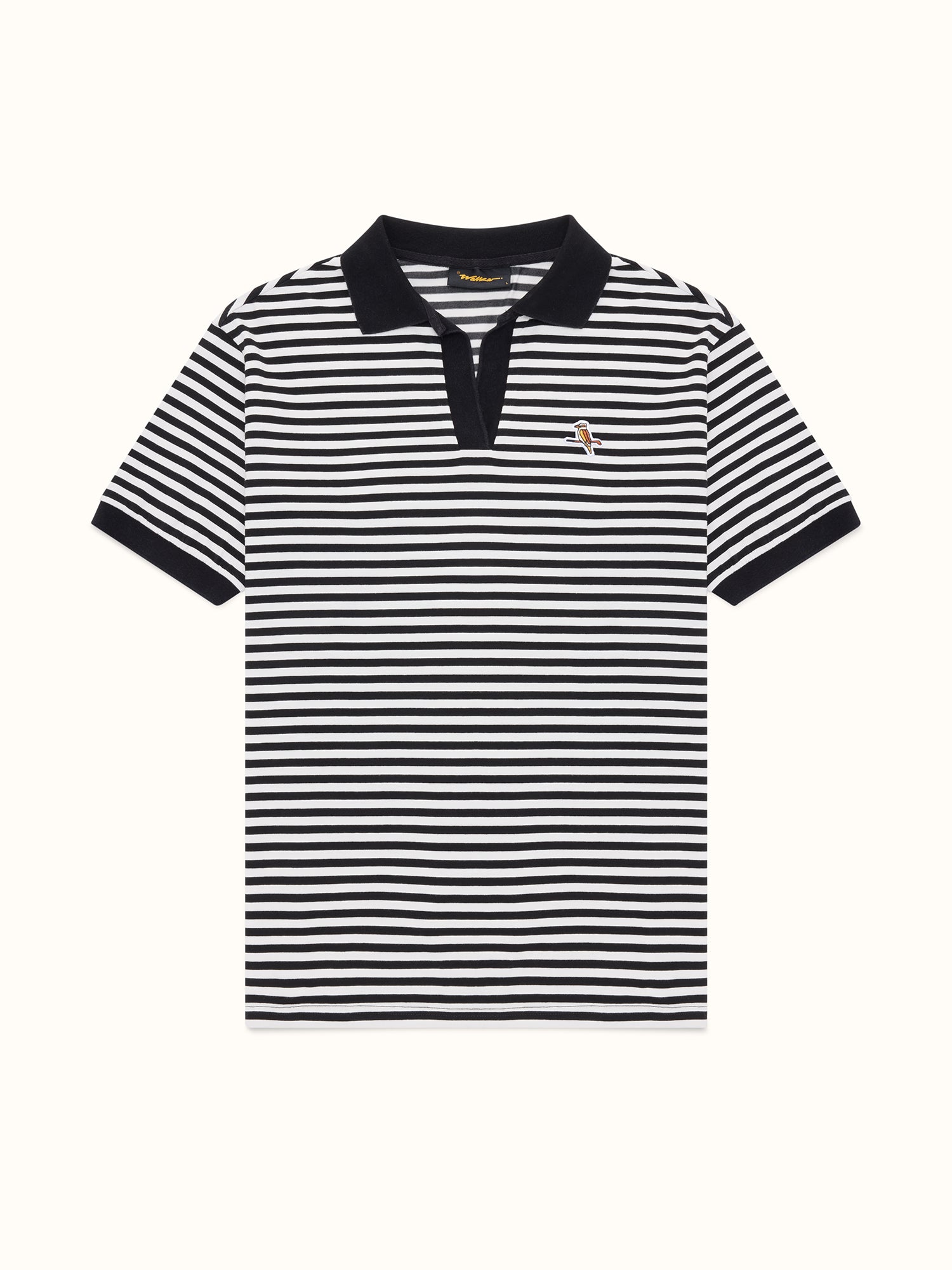 Jersey Stripe Polo Black