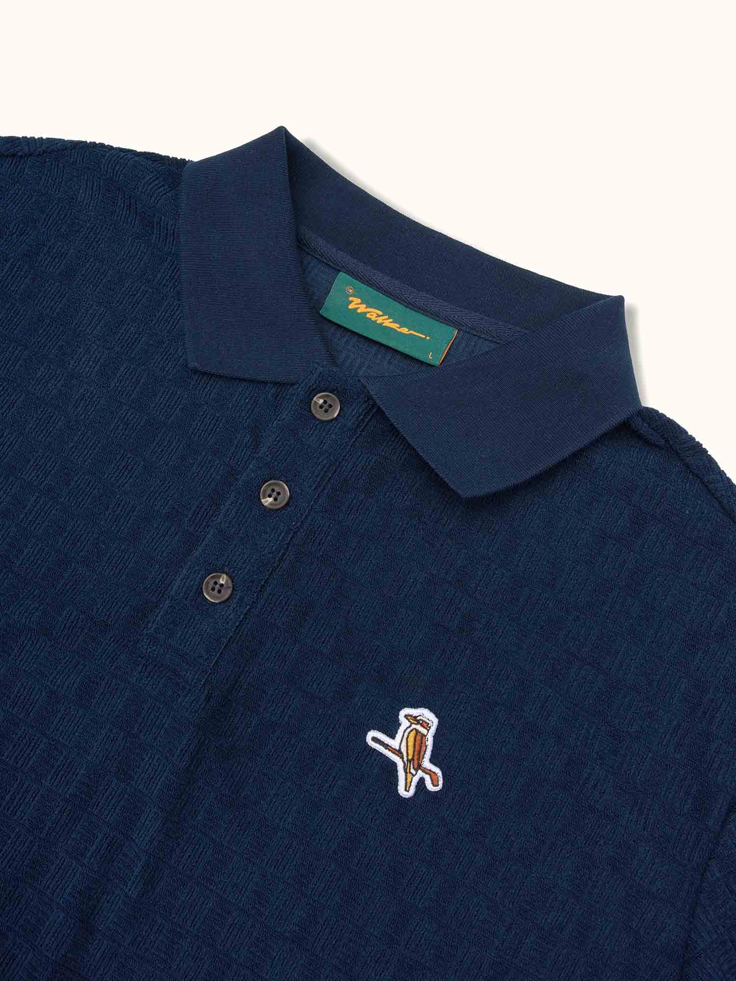 Kooka Jacquard Terry Polo Navy